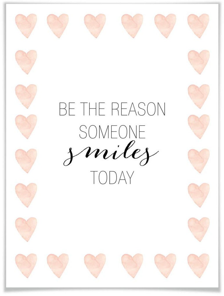 Image of Wall-Art Poster »Smiles Lächeln«, Schriftzug, (1 St.), Poster, Wandbild, Bild, Wandposter bei Ackermann Versand Schweiz