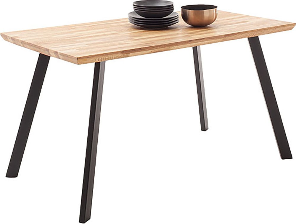 MCA living Esstisch »Zeballos, TOPSELLER!«, (1 St., Holztisch), Tischplatte aus Zerreiche, Schweizer Kante, belastbar bis 100 Kg