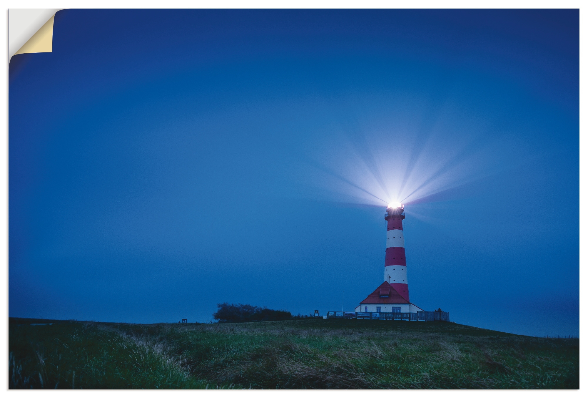 Artland Wandfolie »Leuchtturm Westerheversand am Abend«, Gebäude, (1 St.), selbstklebend