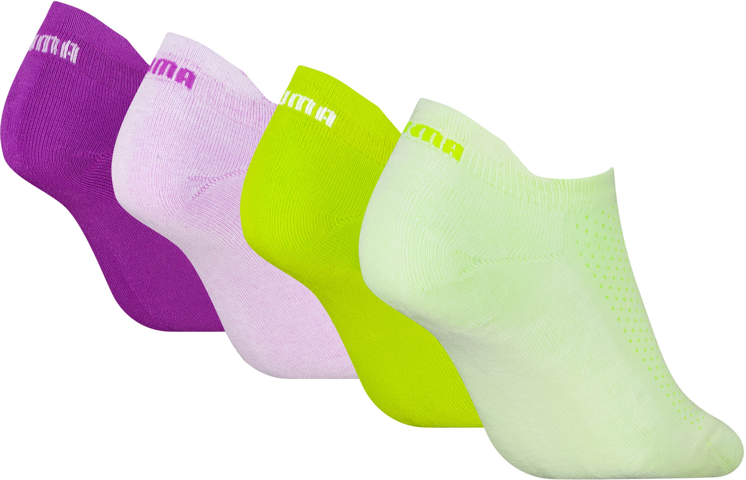 PUMA Sneakersocken, (4 Paar, 4er-Pack), mit stylischen Sommerfarben