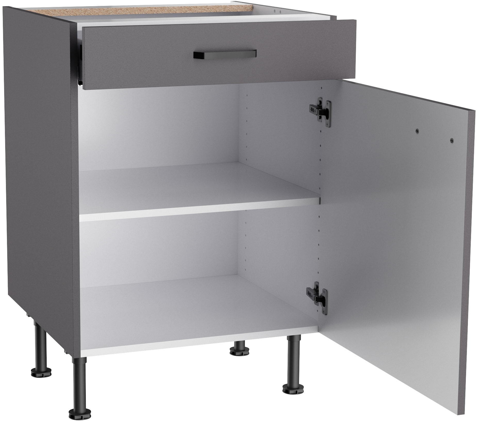 KOCHSTATION Unterschrank »KS-Paula« 60 cm breit, 87 cm hoch, mit 1 Schubkasten, 1 Tür, 1 Einlegeboden