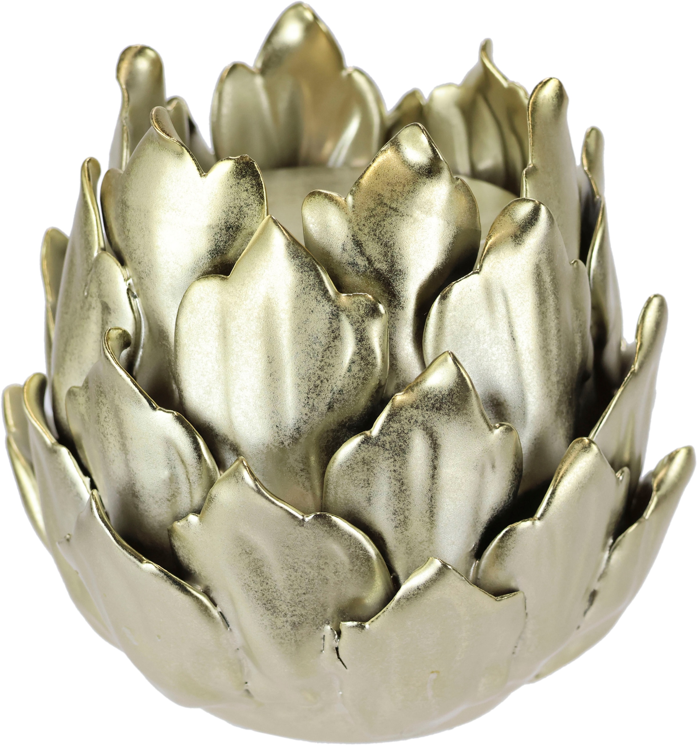 Image of I.GE.A. Kerzenhalter "Artischocke, Stumpenkerzenhalter aus Keramik, Höhe ca. 13 cm" passend für eine Stumpenkerze mit Ø 7 cm