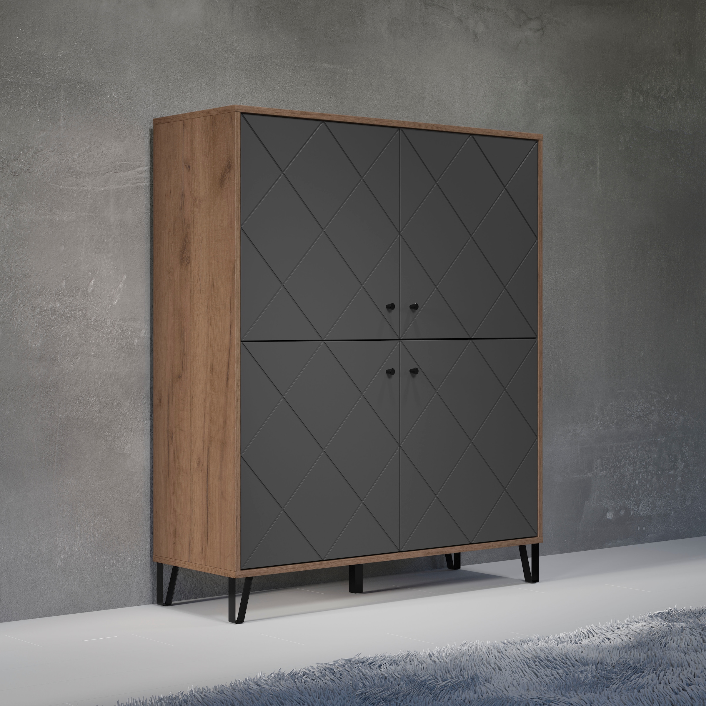 Image of Home affaire Highboard "Molveno" 1 Stk. tlg. Highboard mit 4 Türen & Soft-Close - (B/T/H) 123/40/136 cm