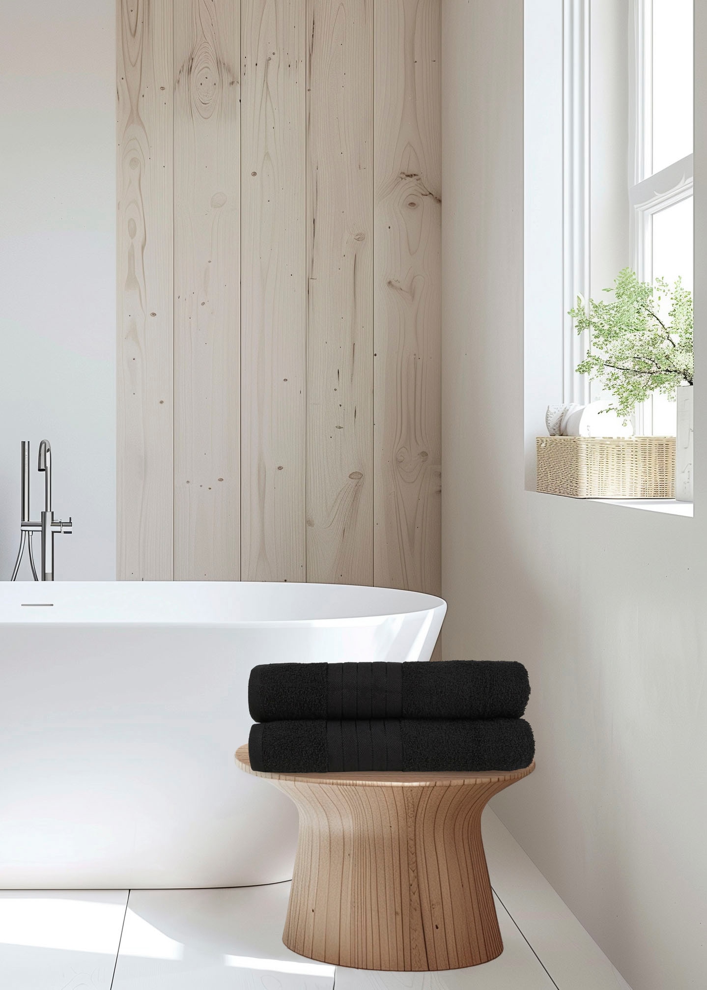 good morning Badetuch »Uni Towels«, (2 St., 2er Set Badetücher 70 x 140 cm), Baumwolle, Walkfrottee, Bordüre, 500 GSM, Einfarbig, ohne Aufhängung