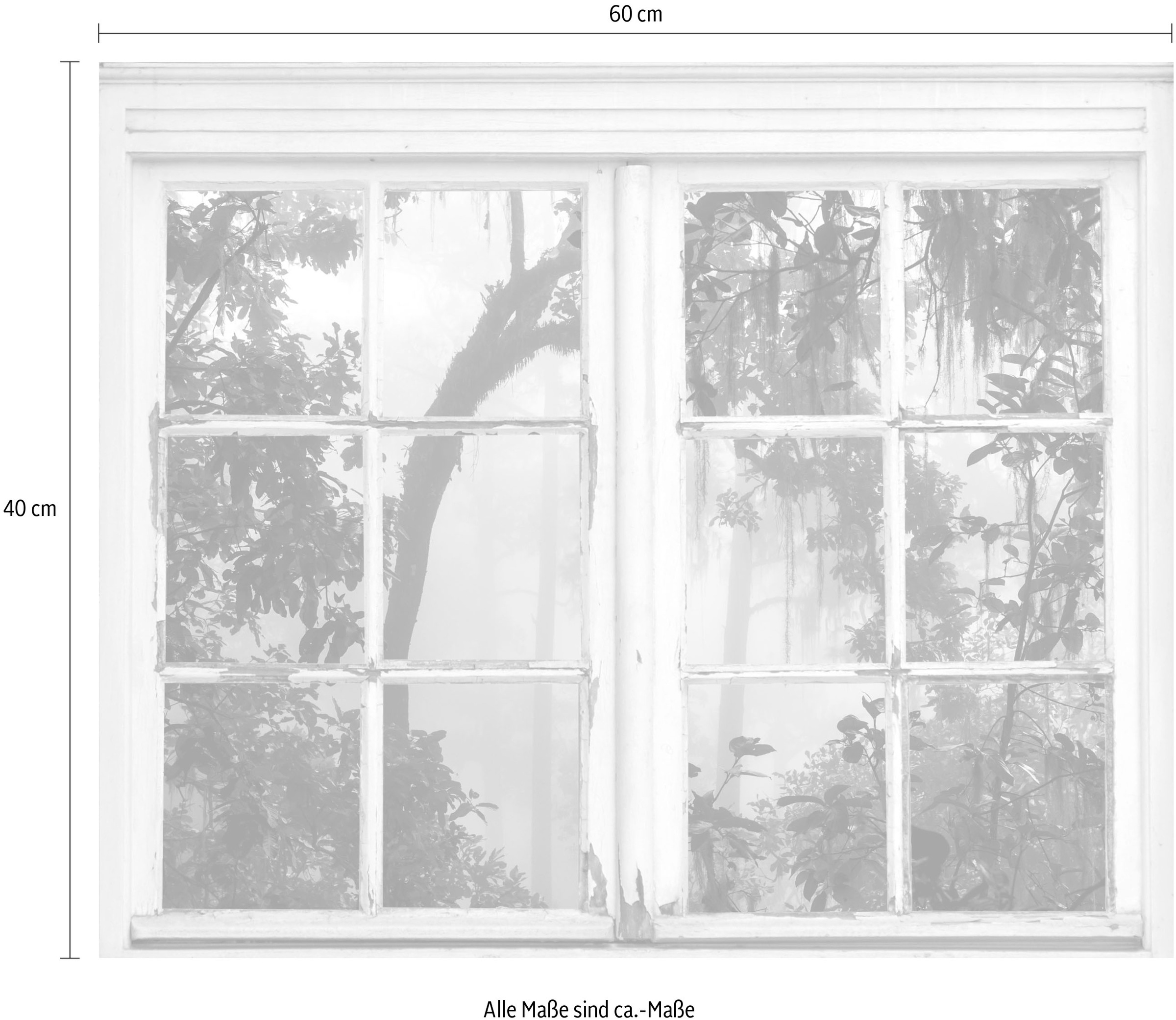 queence Wandsticker »Dschungel« Wandsticker, Wandbild, selbstklebend, 3D, Fenster