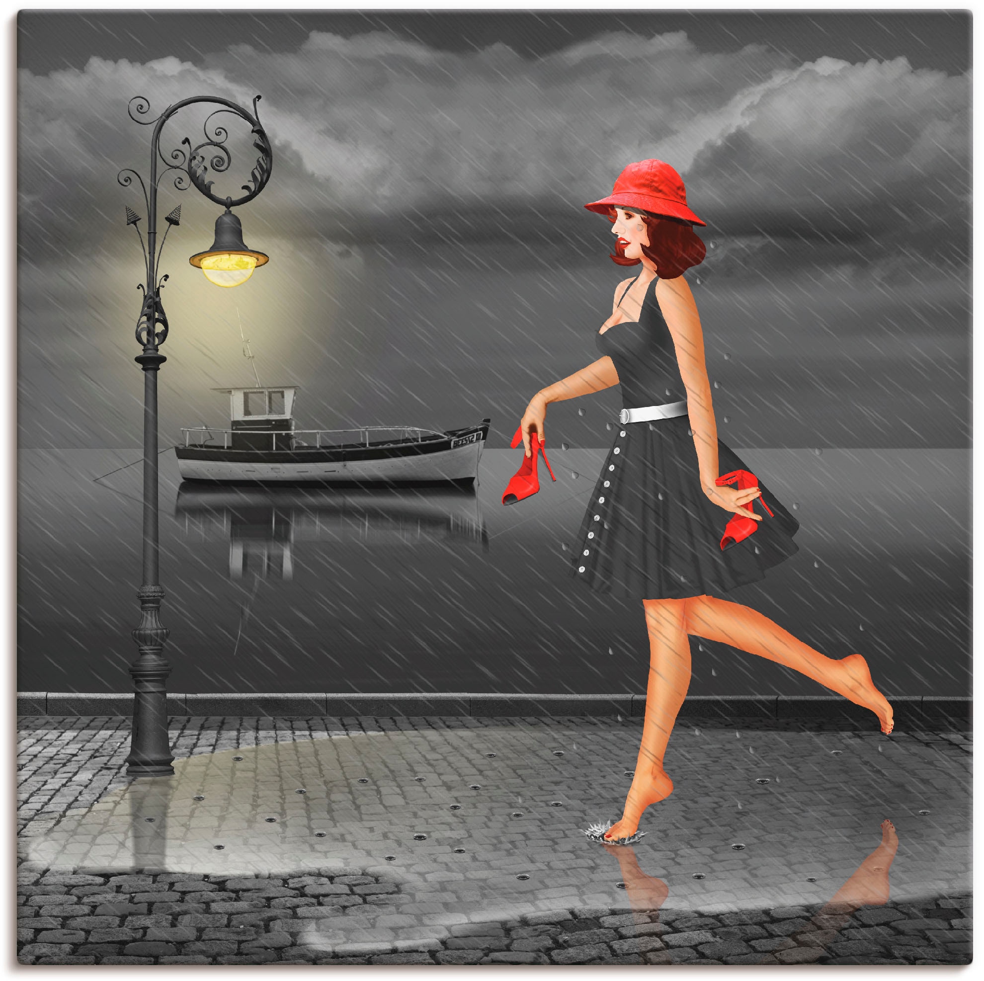 Artland Wandbild »Tanzen im Regen«, Frau, (1 St.), als Alubild, Leinwandbild,  Wandaufkleber oder Poster in versch. Grössen jetzt kaufen