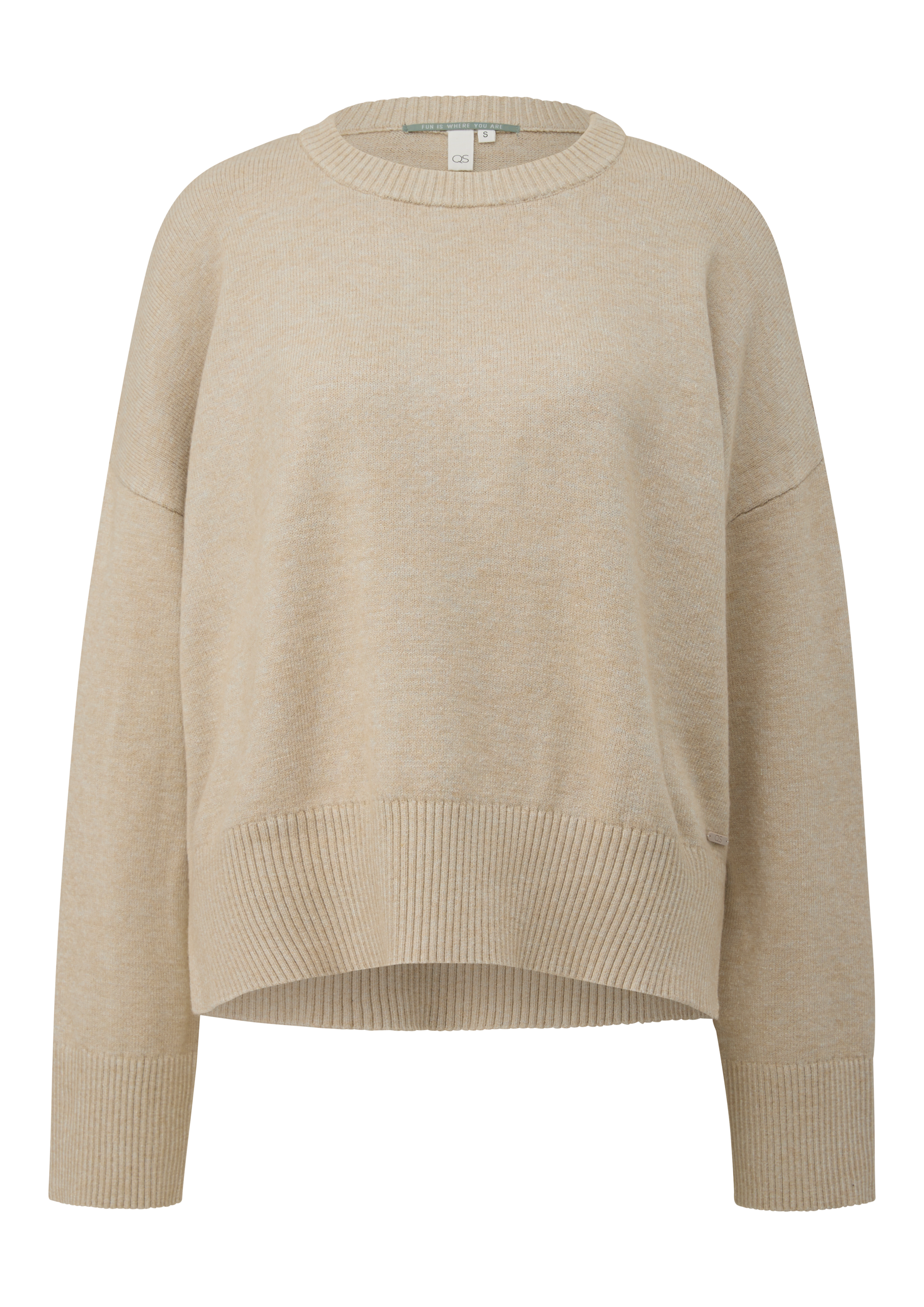 QS Rundhalspullover mit Rippbündchen