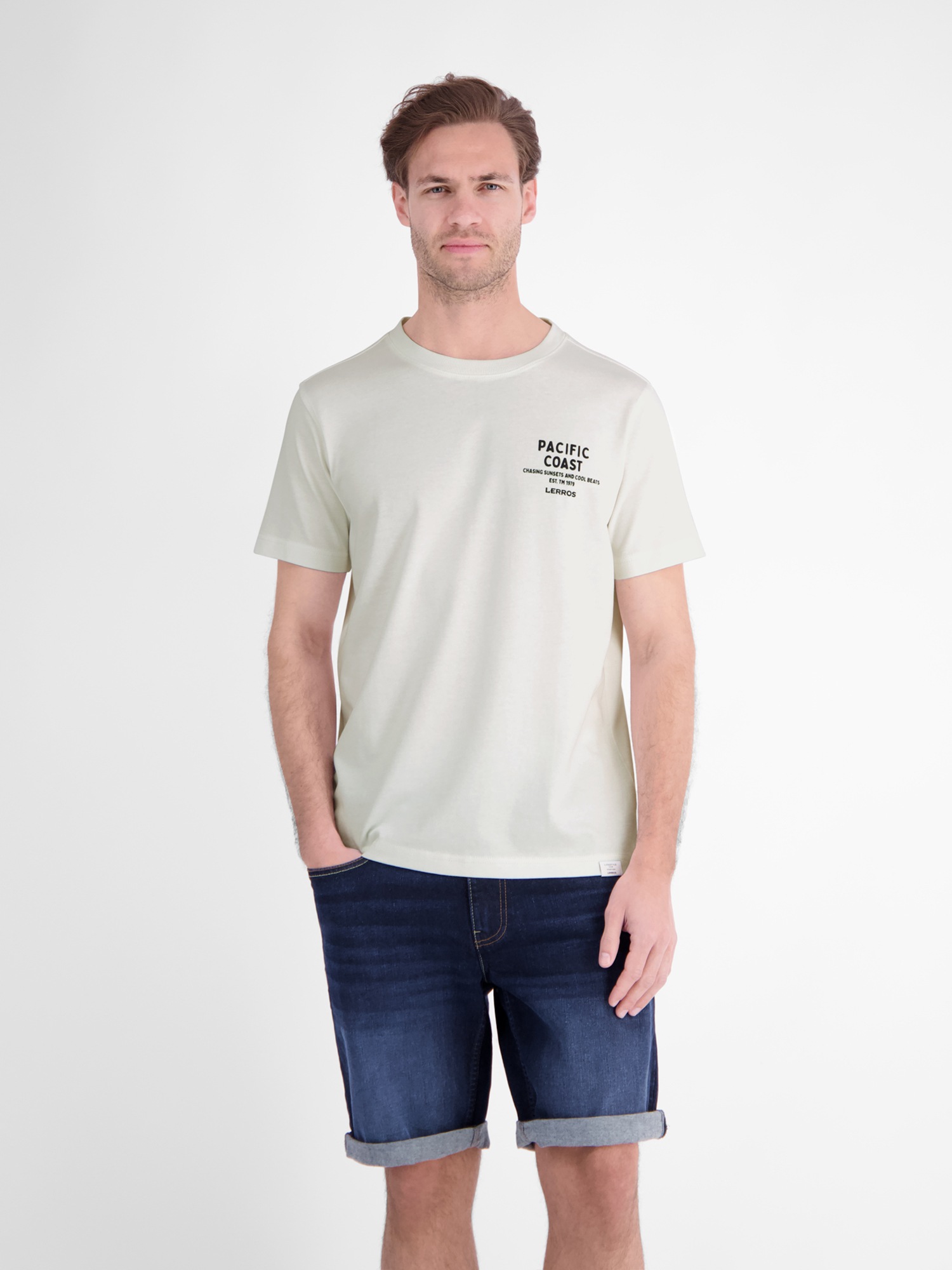 Image of LERROS T-Shirt "Sportliches T-Shirt aus Baumwolle mit Brust- und Rückenprint"