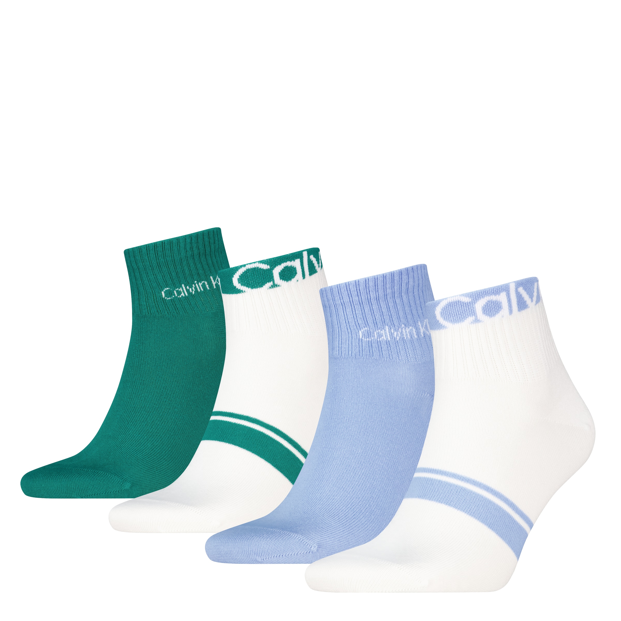 Image of Calvin Klein Kurzsocken "CK MEN QUARTER 4P LOGO STRIPE ECOM" 4 Paar