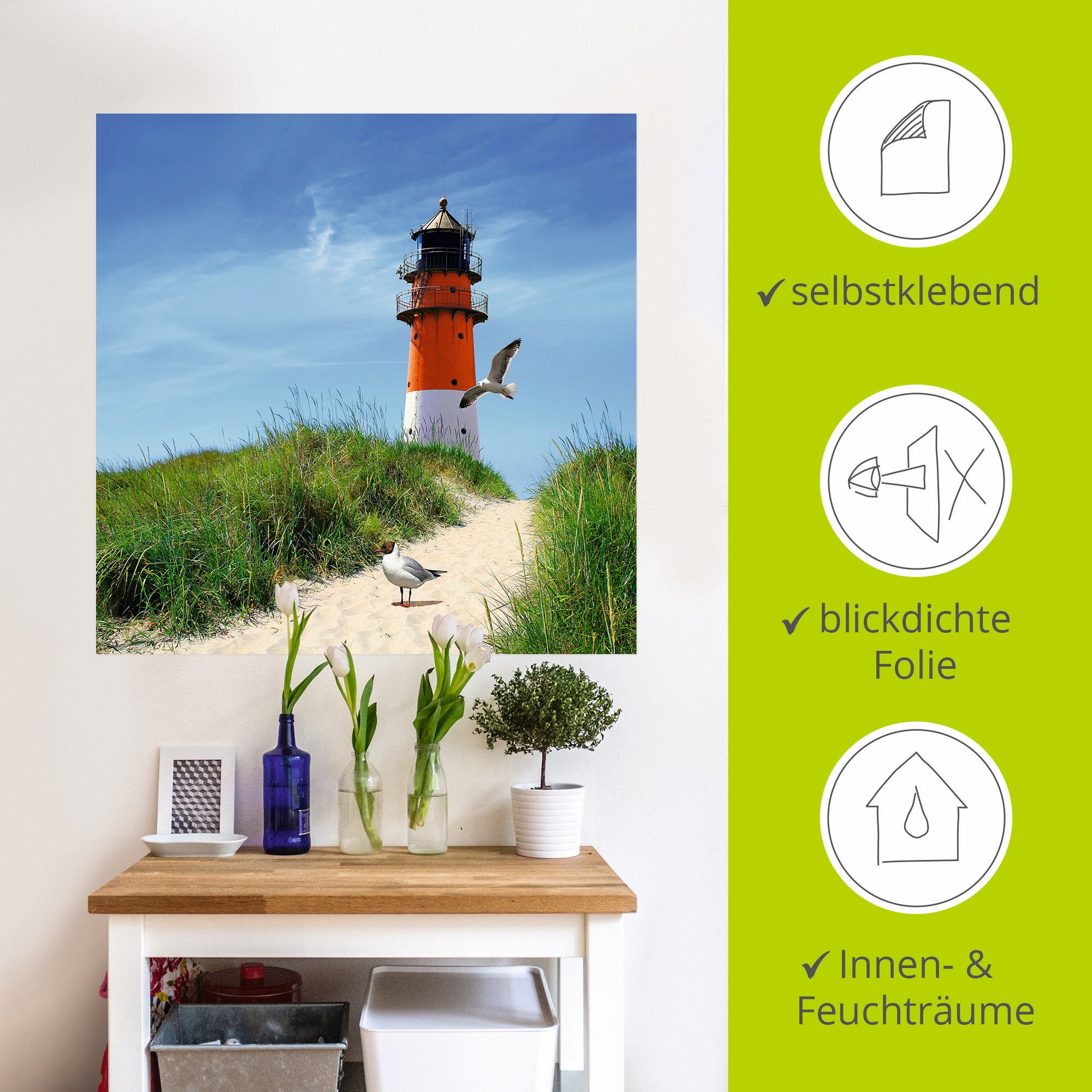 Artland Wandbild »Am Leuchtturm«, Gebäude, (1 St.), als Leinwandbild, Wandaufkleber in verschied. Grössen