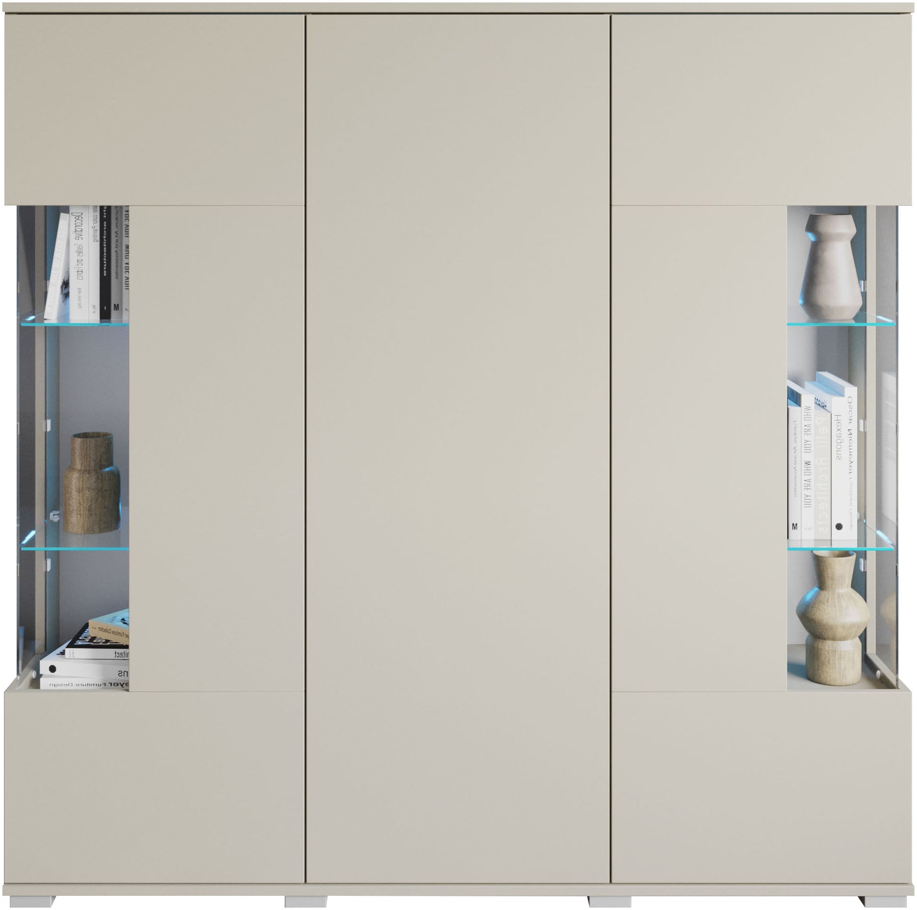 GOODproduct »Kenia« 1 cuis tlg. Buffet moderne, avec portes en verre, largeur 135 cm