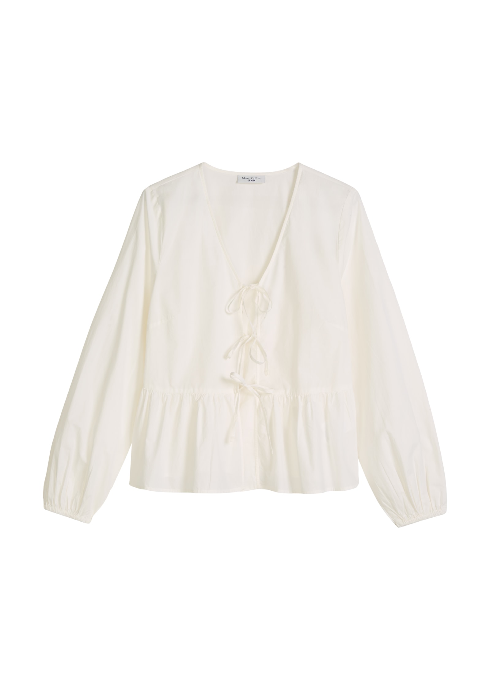 Marc O'Polo DENIM Blouse à manches longues Schleifendetails relaxed fit aus reiner Bio-Baumwolle