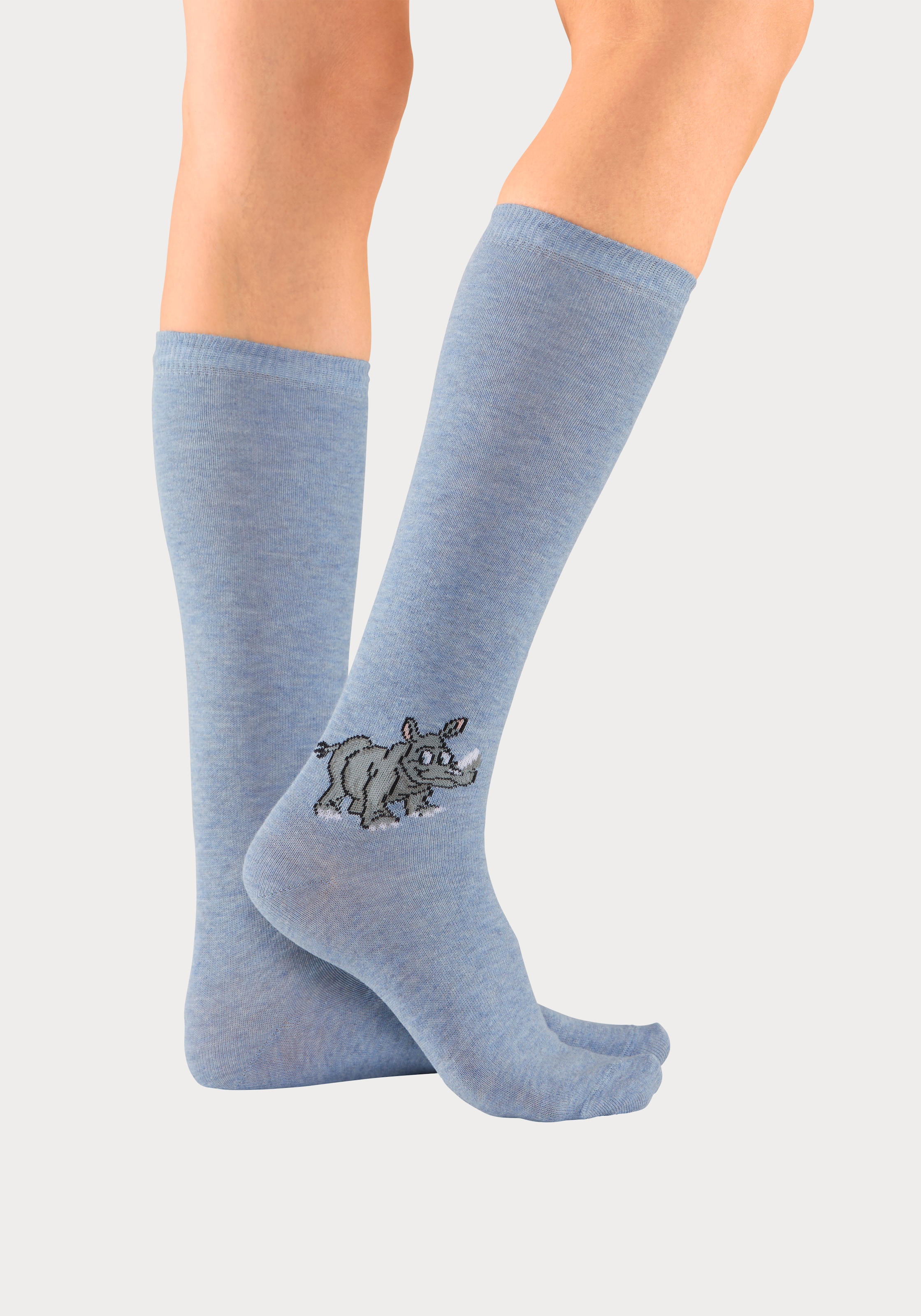 H.I.S Kniestrümpfe, (Packung, 5 Paar), mit eingestricktem Moriv