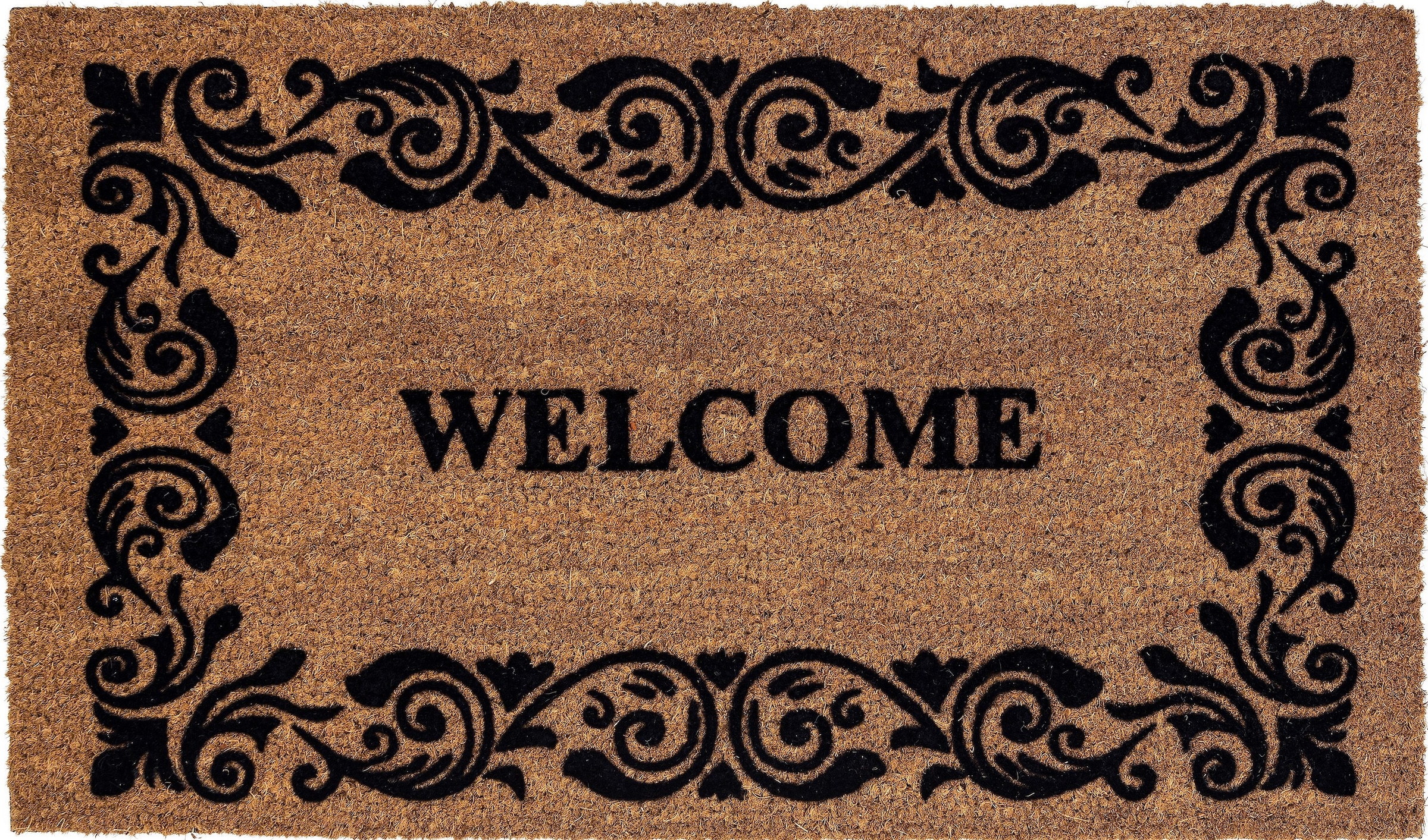 Image of ASTRA Fussmatte "Coco Welcome" rechteckig 14 mm Höhe Schmutzfangmatte, Türmatte, Kokosmatte mit Spruch