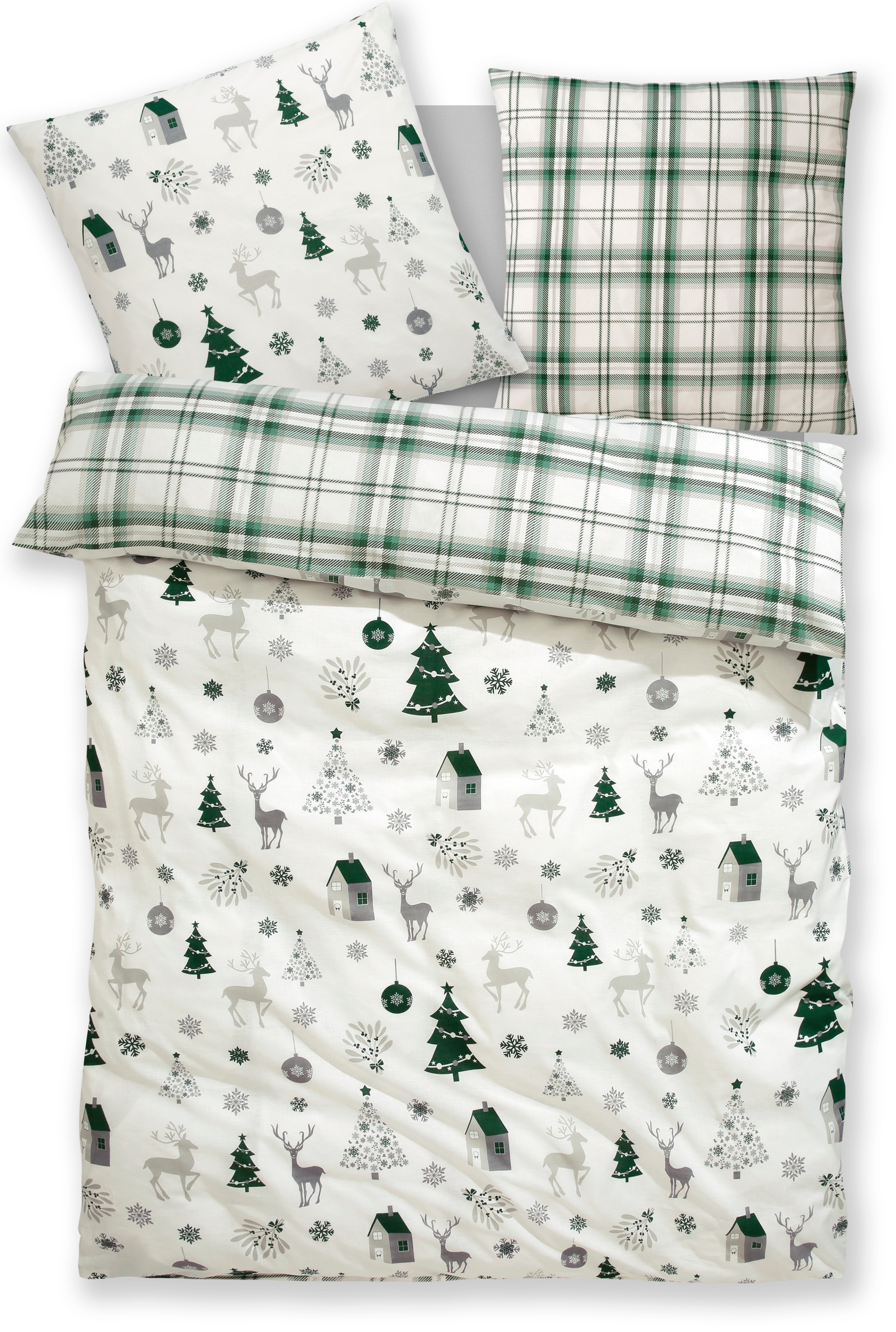 OTTO home Bettwäsche "Mikkel" 2 Bettwäsche ab Gr. 135x200 cm,100% Baumwolle, Weihnachten