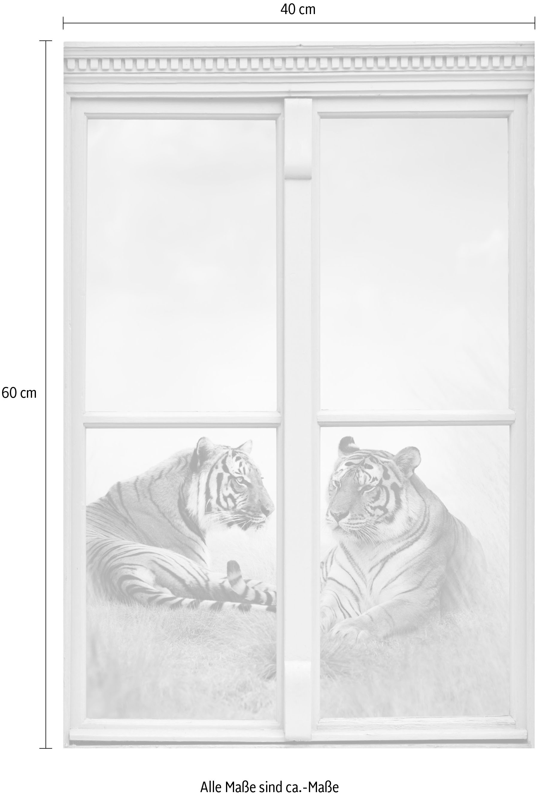 queence Wandsticker »Tiger«, Wandsticker, Wandbild, selbstklebend, 3D, Fenster