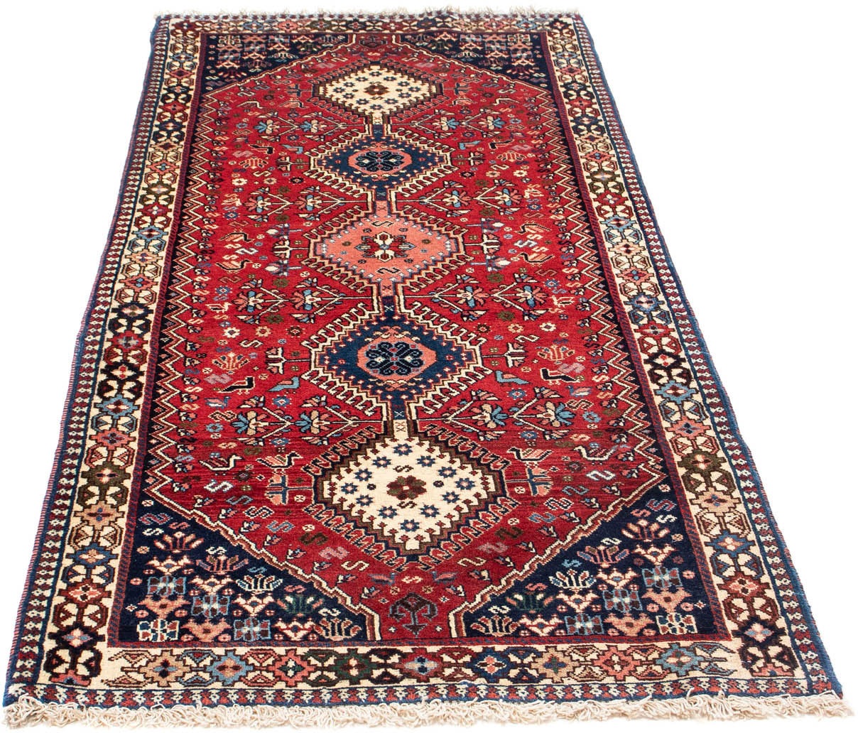Image of morgenland Hochflor-Läufer »Yalameh Felder Rosso chiaro 197 x 81 cm«, rechteckig, 1 mm Höhe, Handgeknüpft bei Ackermann Versand Schweiz