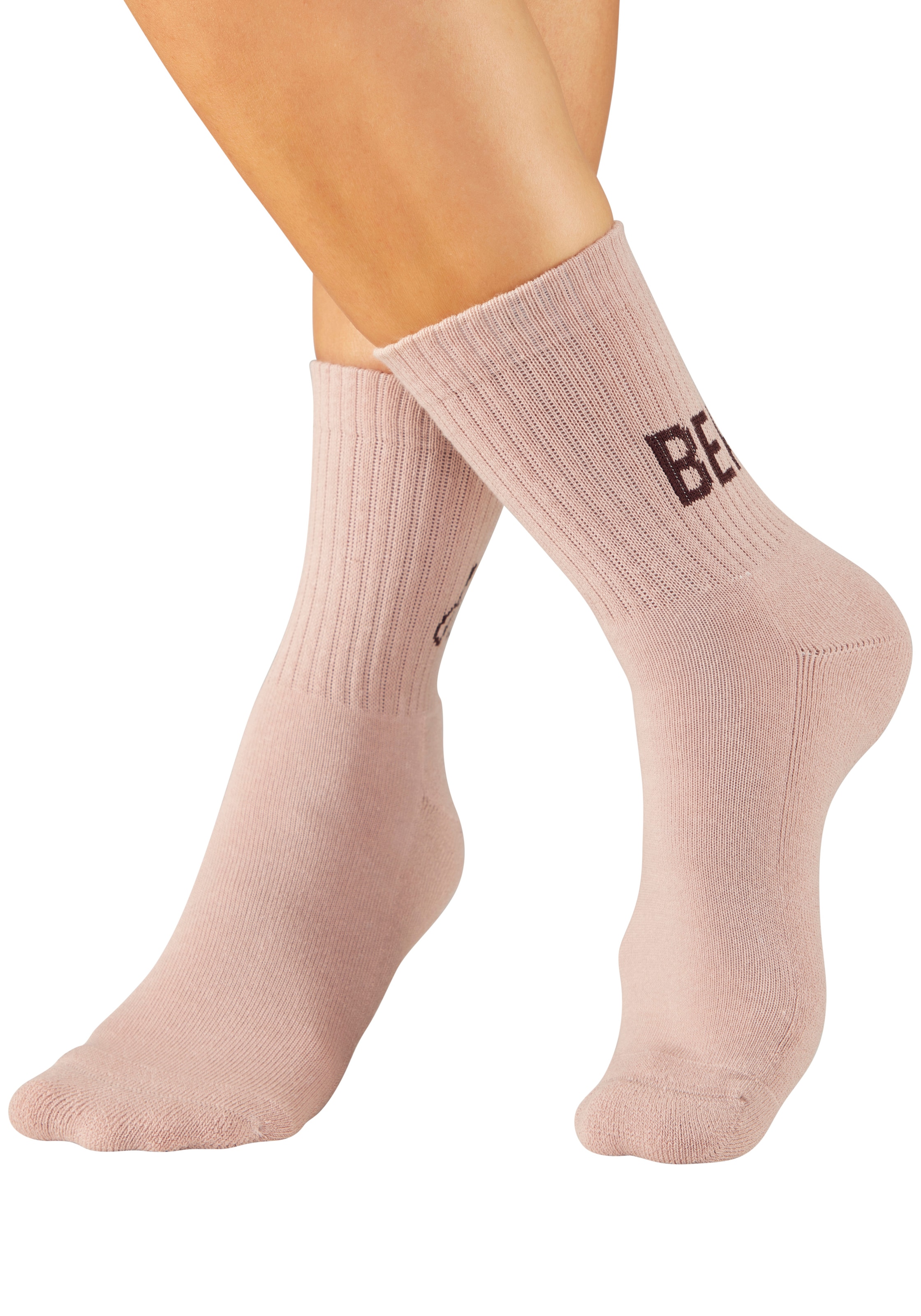 H.I.S Tennissocken »Damen Sportsocken daily socks« Packung, 7 Paar tlg. mit Fussfrottee und ansprechenden Schriftzügen