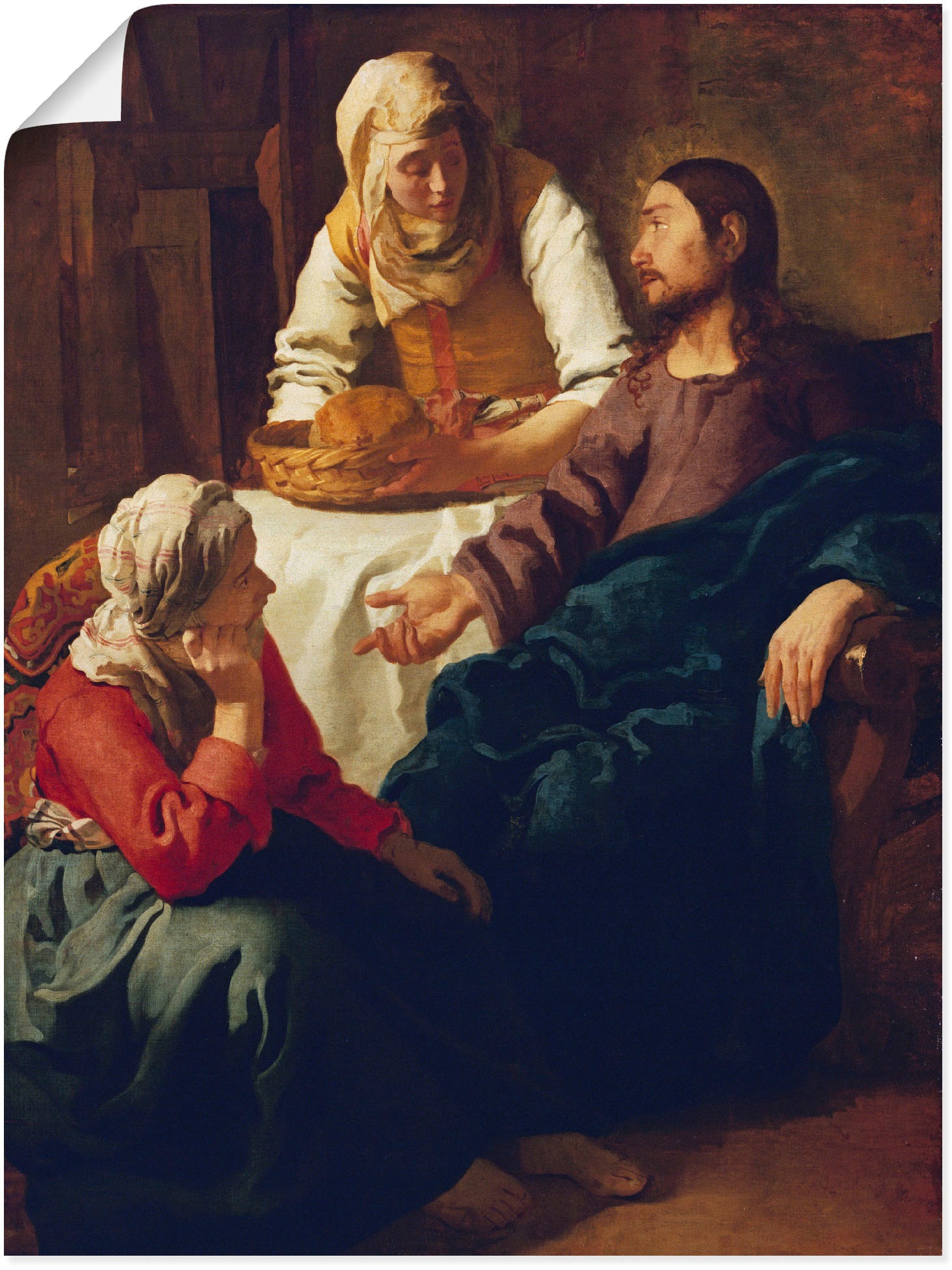 Image of Artland Wandbild »Christus im Hause von Martha und Maria«, Religion, (1 St.), in vielen Grössen & Produktarten -Leinwandbild, Poster, Wandaufkleber / Wandtattoo auch für Badezimmer geeignet bei Ackermann Versand Schweiz