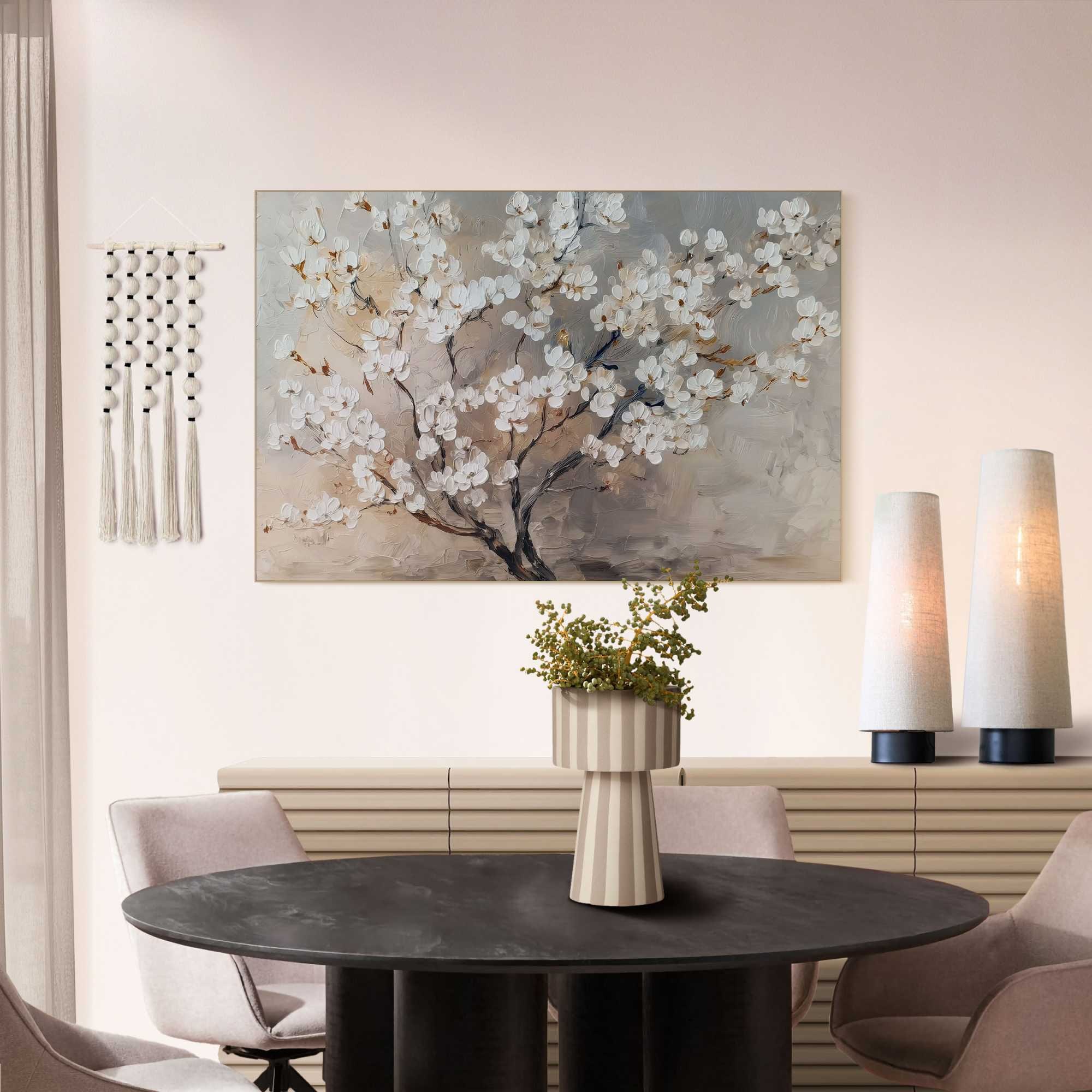 Image of Reinders Wandbild "Weisse Blüten" Blumen 1 Stk. tlg. Wohnzimmer - Beige - MDF - Blumen und Pflanzen - 60x90 cm