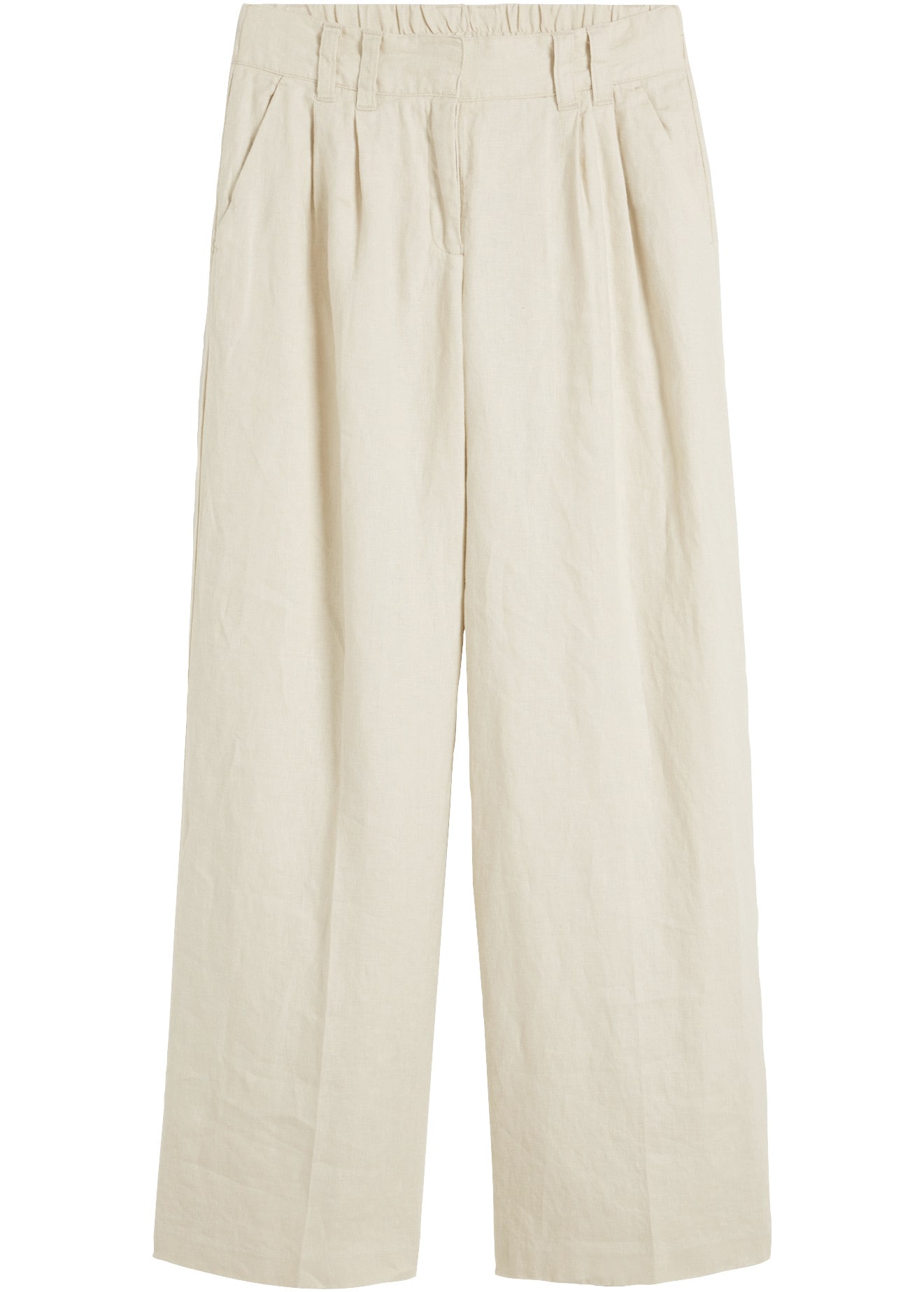 bonprix Pantalon à pinces  aus Leinen, strapazierfähiges Material, Loose Fit, mit Knittereffekt