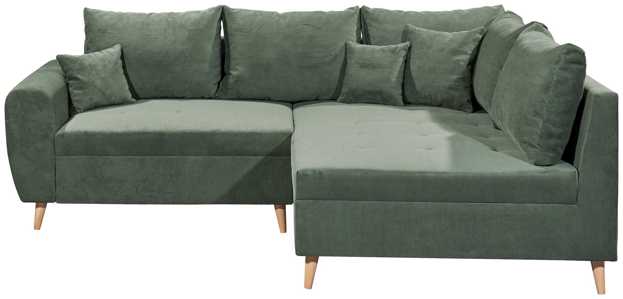 ED EXCITING DESIGN Canapé d'angle »Calanda L-Form« mit Hocker & 3 Zierkissen