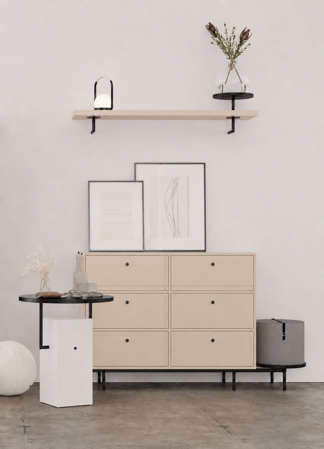 Home affaire Étagère murale »Arrocco: Dekorative Metallelemente in Schwarz, Wohnzimmer,Wandregal« B/T: 130/30 cm, in 2 farben erhältlich, mit Dekorausatz