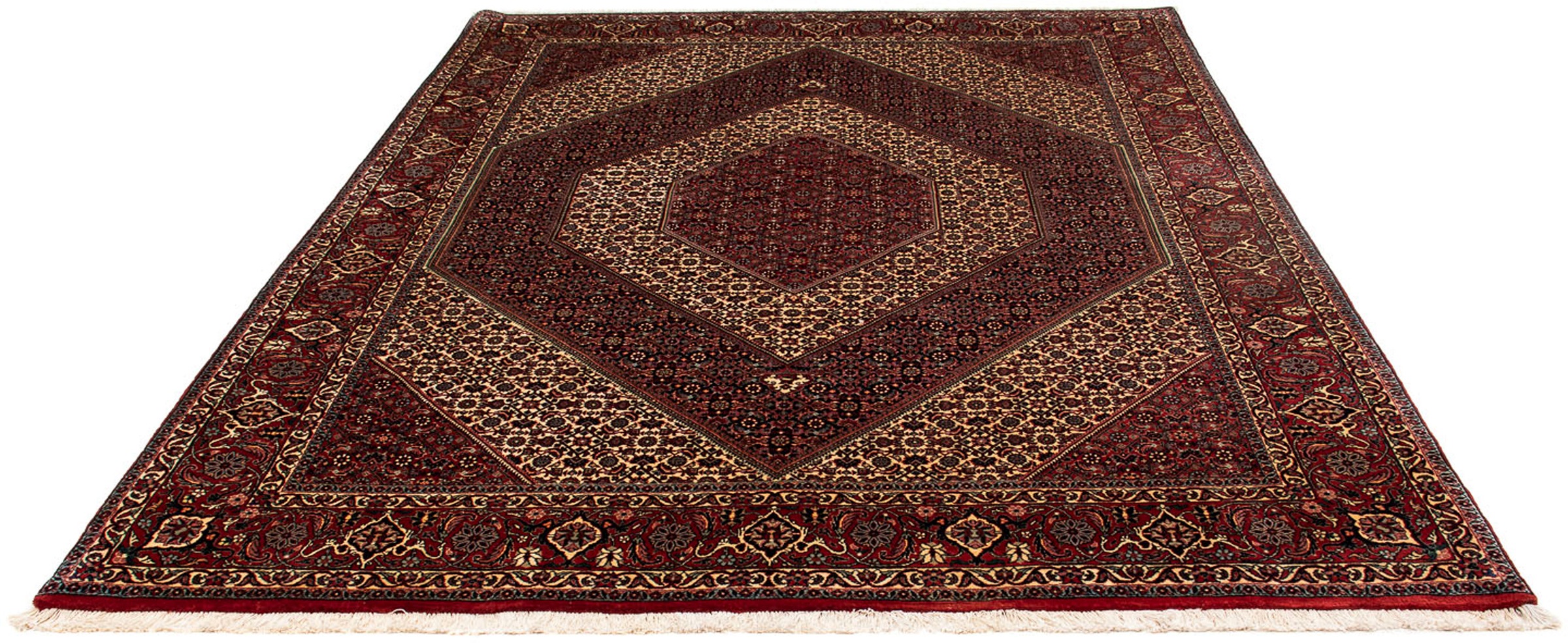 Image of morgenland Orientteppich »Perser - Bidjar - 262 x 203 cm - dunkelrot«, rechteckig, 15 mm Höhe, Wohnzimmer, Handgeknüpft, Einzelstück mit Zertifikat bei Ackermann Versand Schweiz