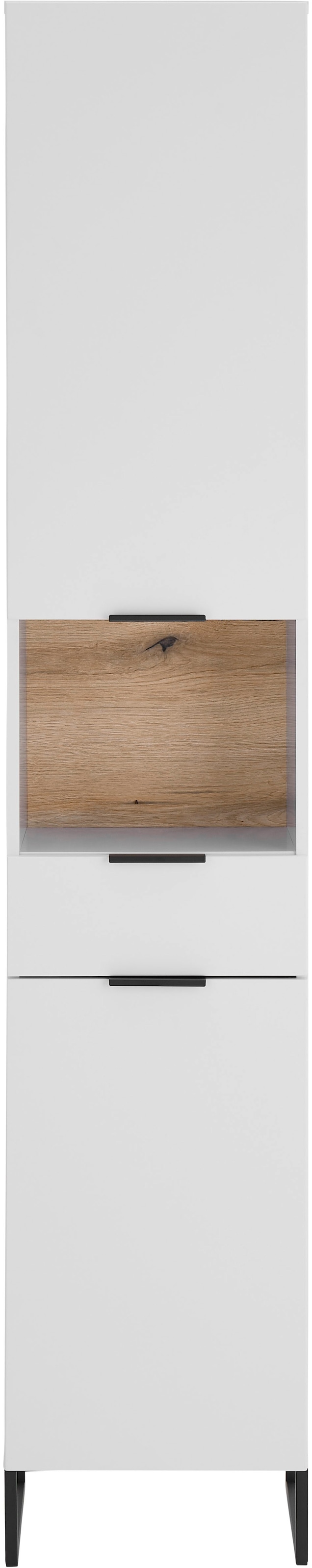 BASIC by Balculina Armoire haute »Denver Hochschrank, Badezimmerschrank BxHxT 38x195x32« 1 cuis tlg. Largeur 38 cm, porte montable G/D, Softclose
