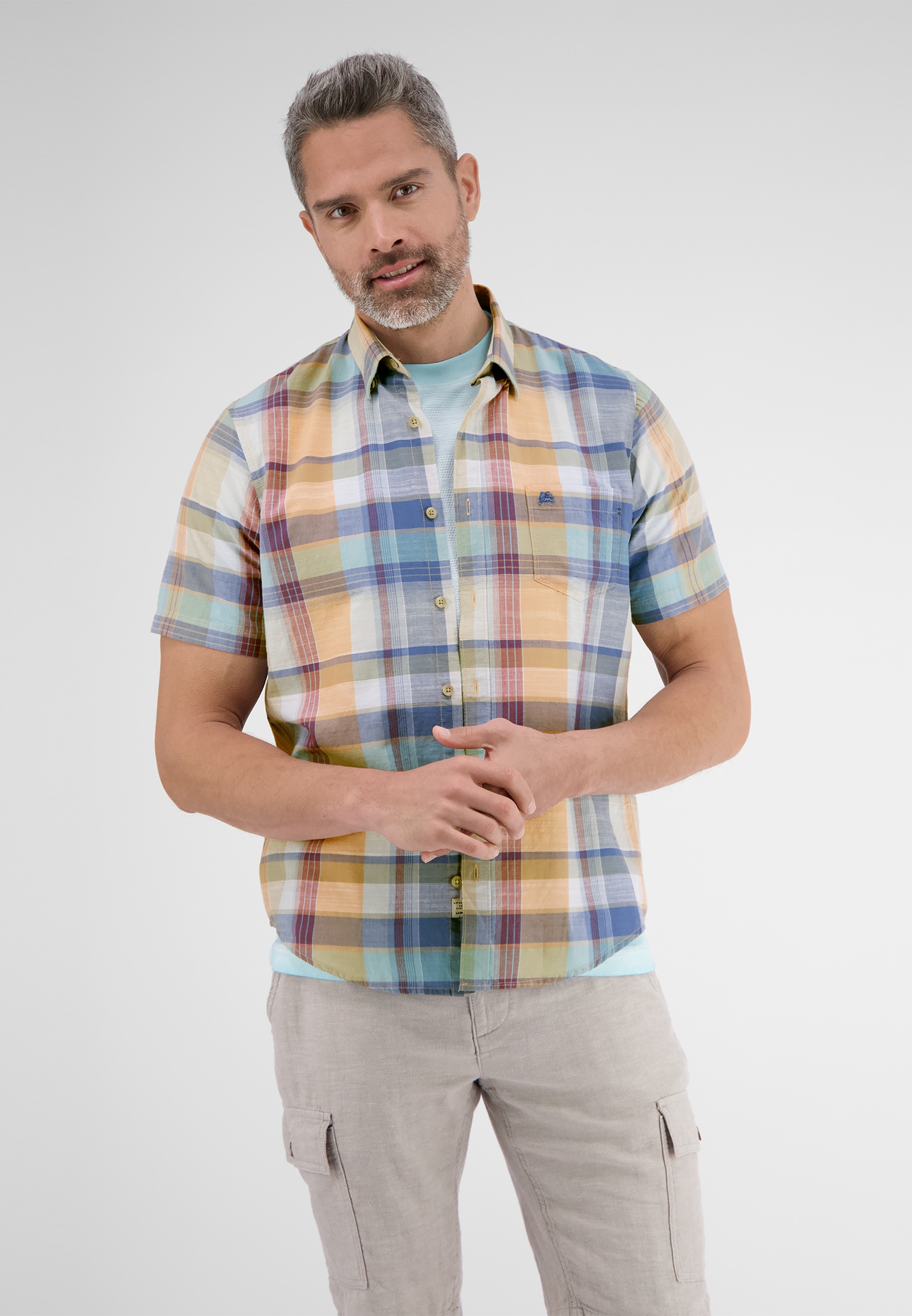 LERROS Chemise à manches courtes »Kariertes Halbarmhemd«