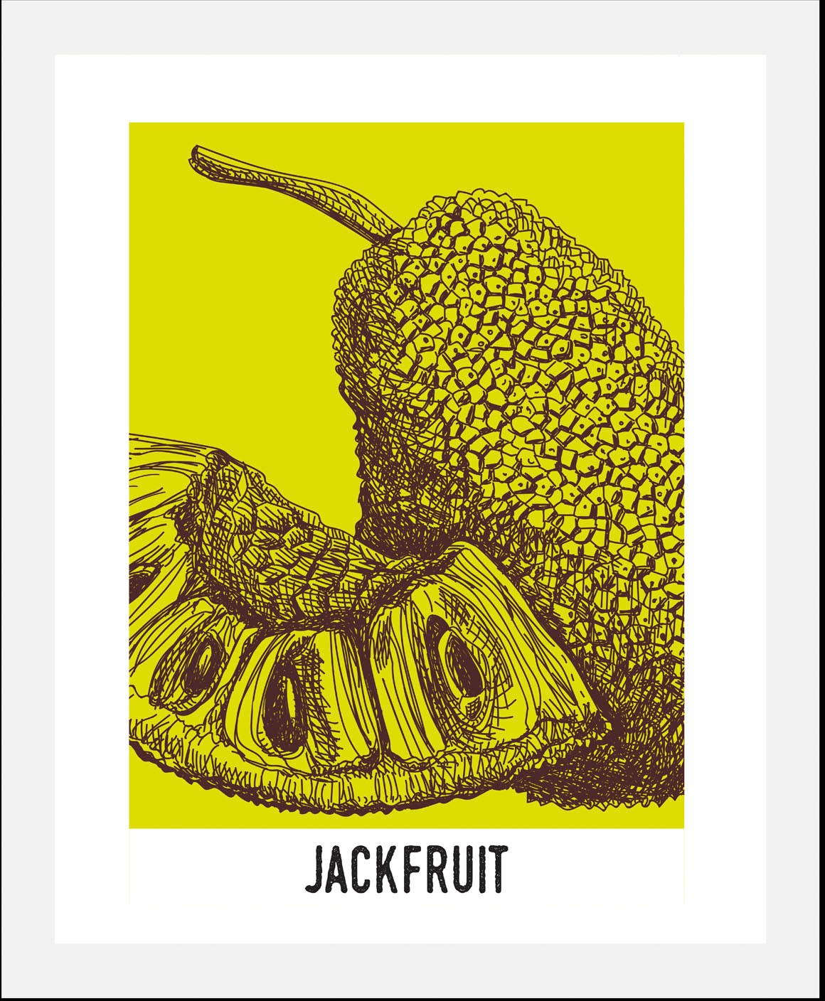 Image of queence Bild "Jackfruit" Obst Obst Bilder Schriftzug 1 Stk. tlg. gerahmt