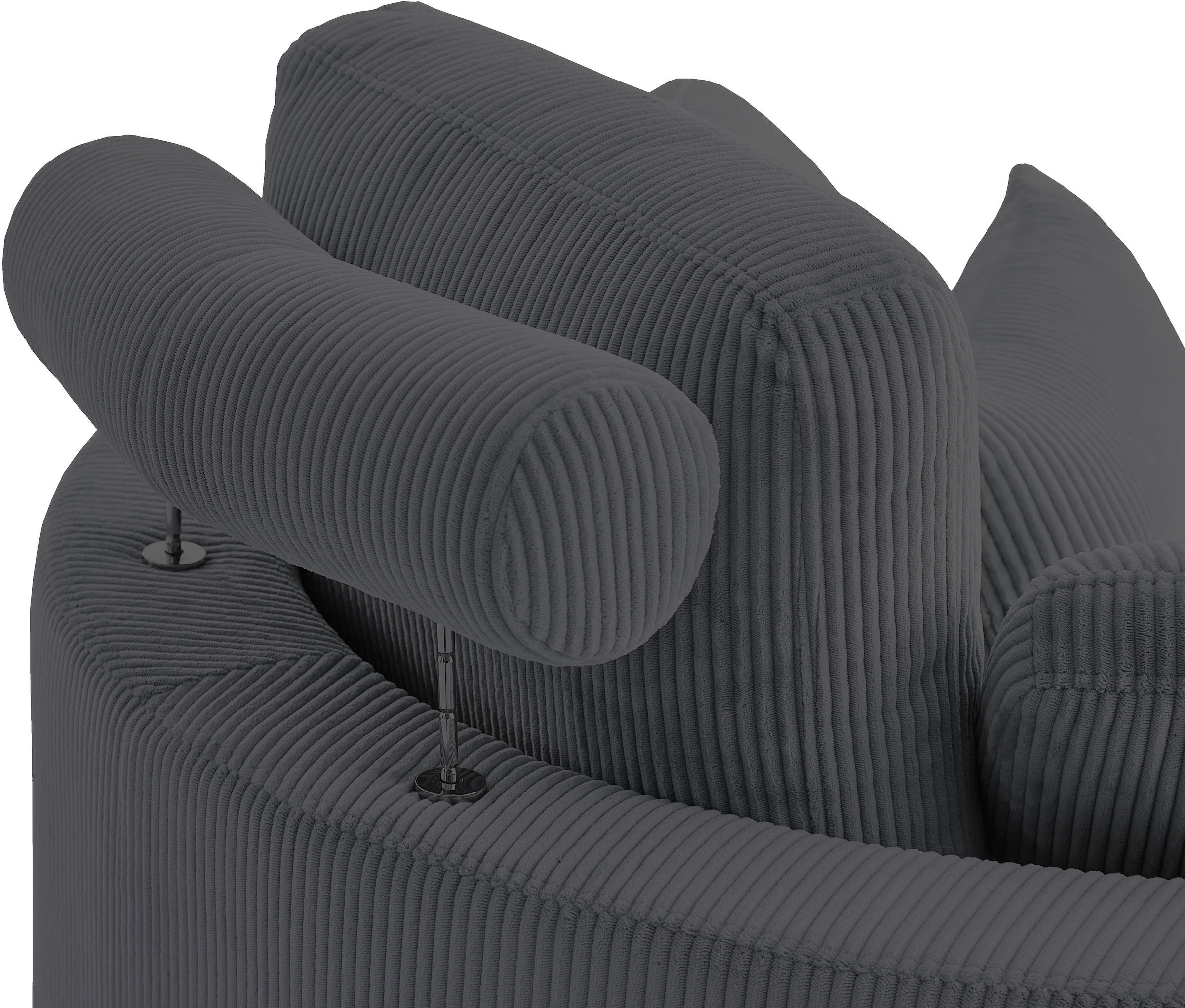 ATLANTIC home collection Loveseat »Ravi, B: 114 cm«, XXL- Sessel, mit Stauraumhocker, Rückenstütze & 4 Zierkissen