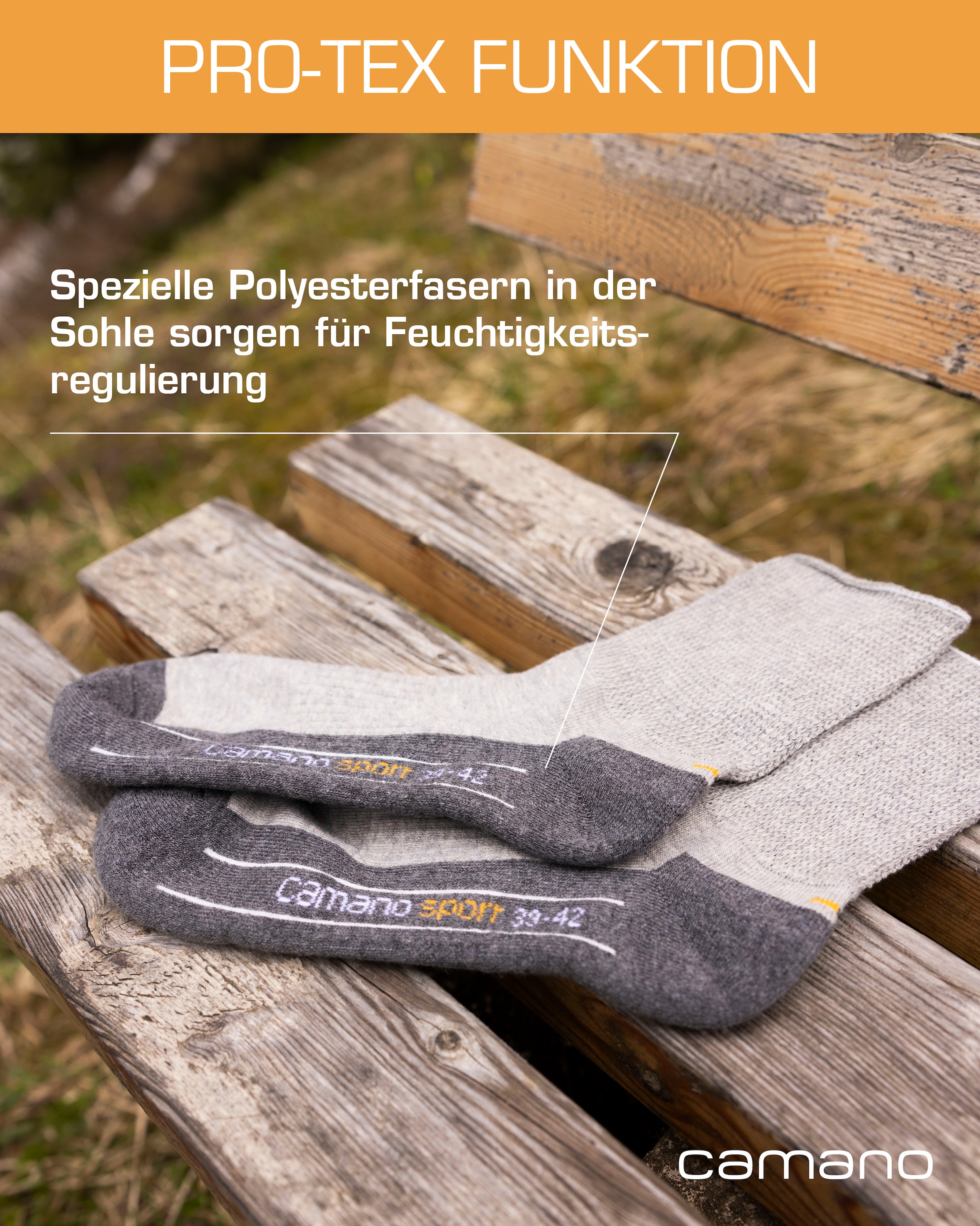 Camano Chaussettes »function« 4 Couple tlg. perfekte Feuchtigkeitsregulation