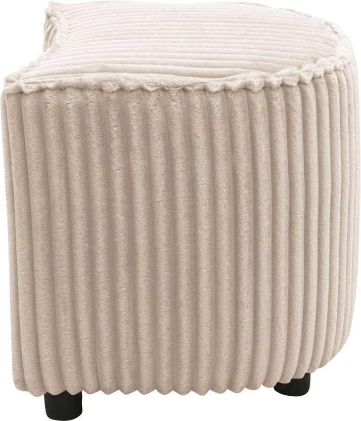 INOSIGN Polsterhocker »AMECA, Hocker, Fusshocker 52 x 47 x 46 cm (BxTxH)«, (1 St.), mit Mega-Cordstoff, sichelförmig