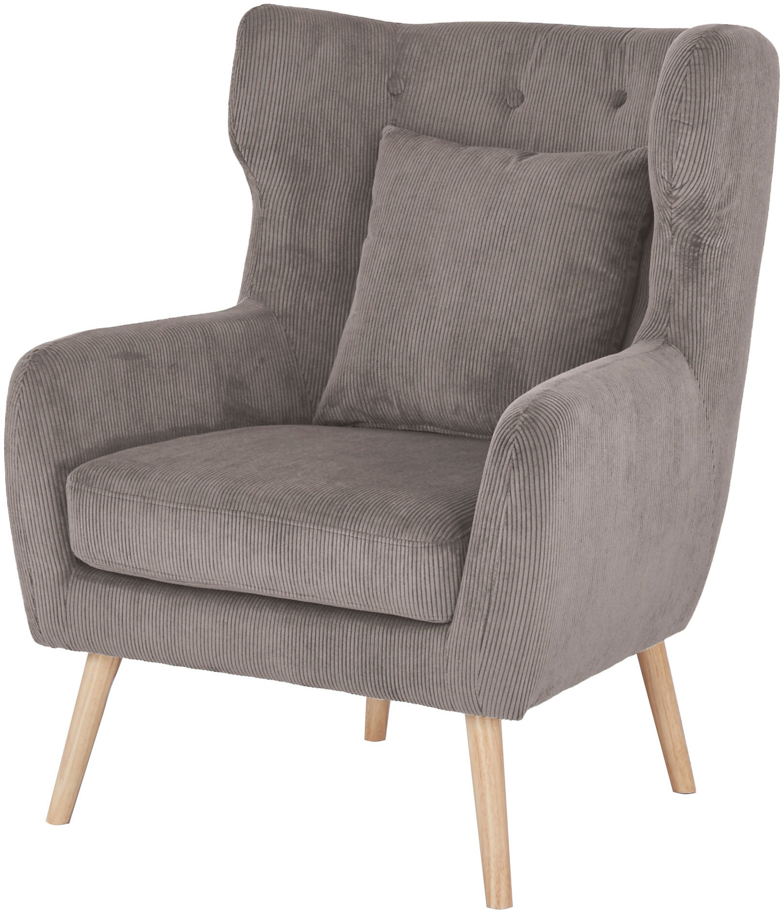 Home affaire Ohrensessel »Yamuna«, mit Sitzpolsterung, Gestell und Füsse aus Massivholz, Sitzhöhe 47 cm