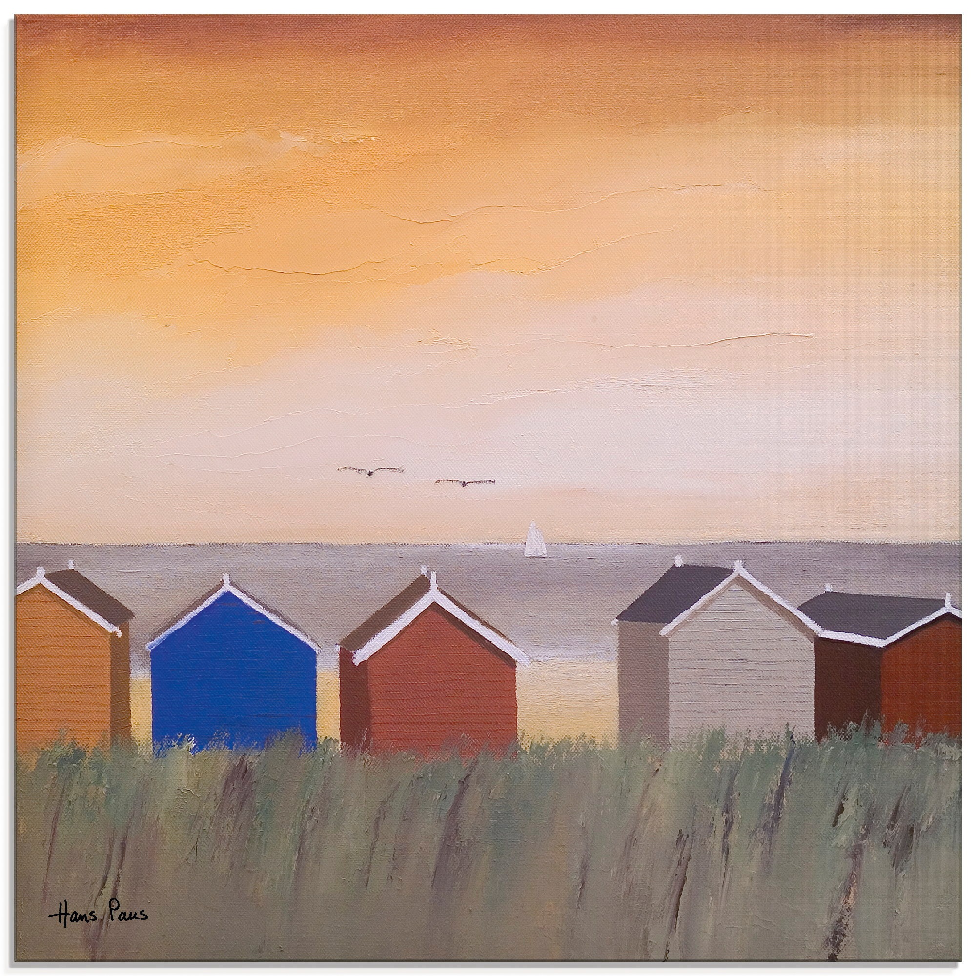 Image of Artland Glasbild »Strandhäuser II«, Strand, (1 St.) bei Ackermann Versand Schweiz