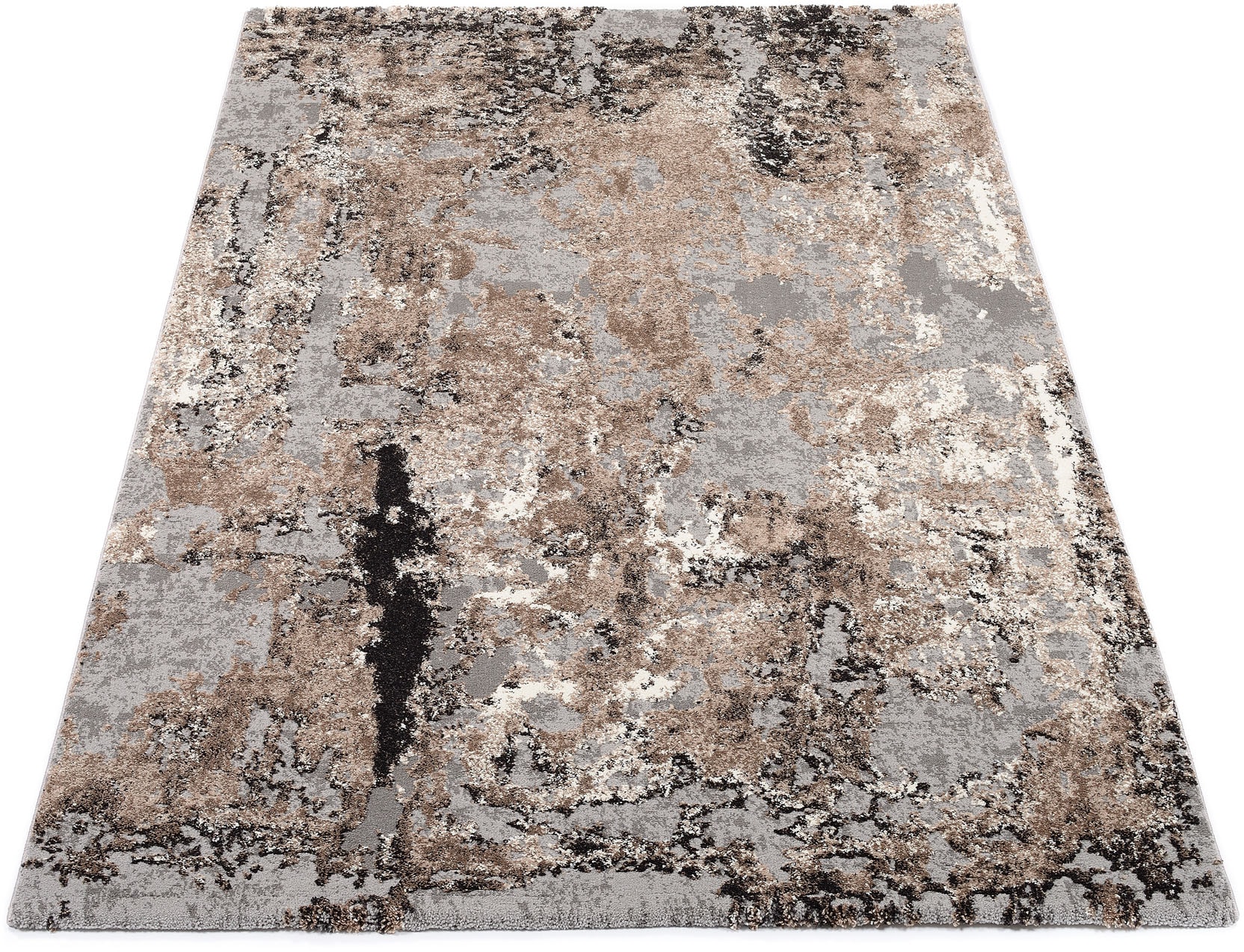 OCI DIE TEPPICHMARKE Teppich »Juwel Liray«, rechteckig, 20 mm Höhe, Kurzflor, Wohnzimmer, Marmor Optik, Hoch Tief Effekt