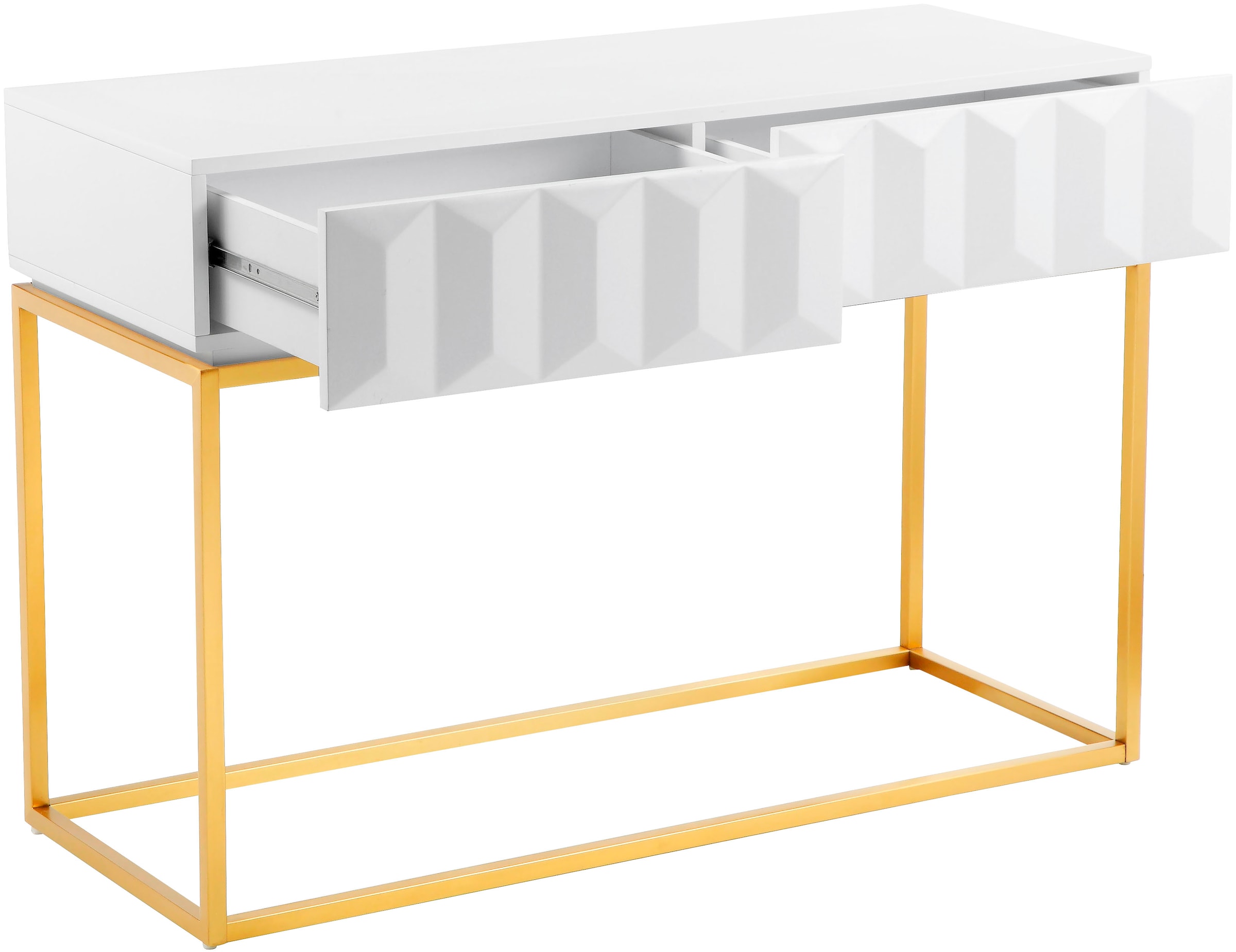 Leonique »Alais« in 3D-Optik, mit zwei Schubladen und goldfarbenem Gestell