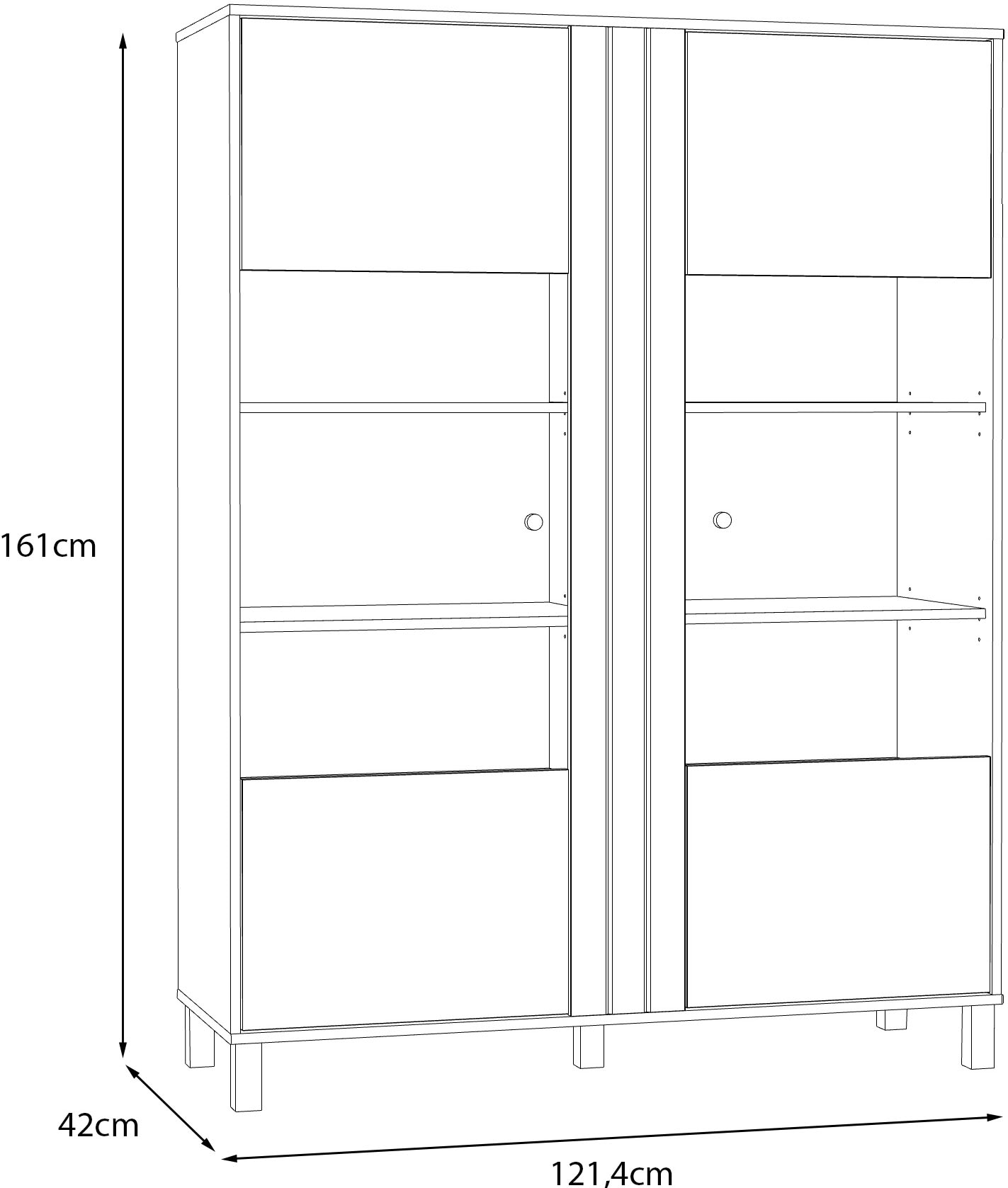 FORTE Highboard »Killarney« Highboardvitrine, Stauraum, Soft Close