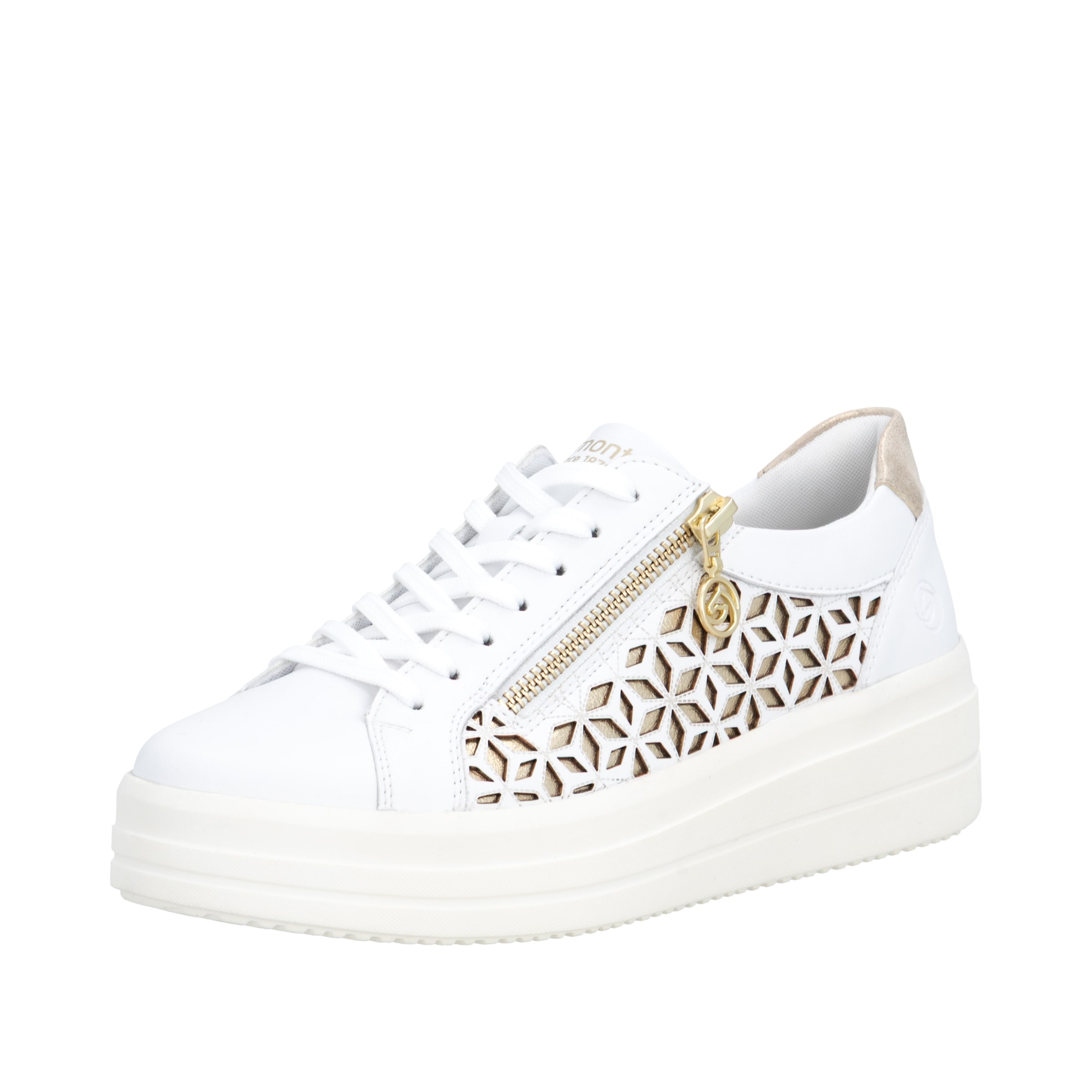 Image of Remonte Plateausneaker Halbschuh, Schnürschuh mit Perforation und seitlichem Reissverschluss