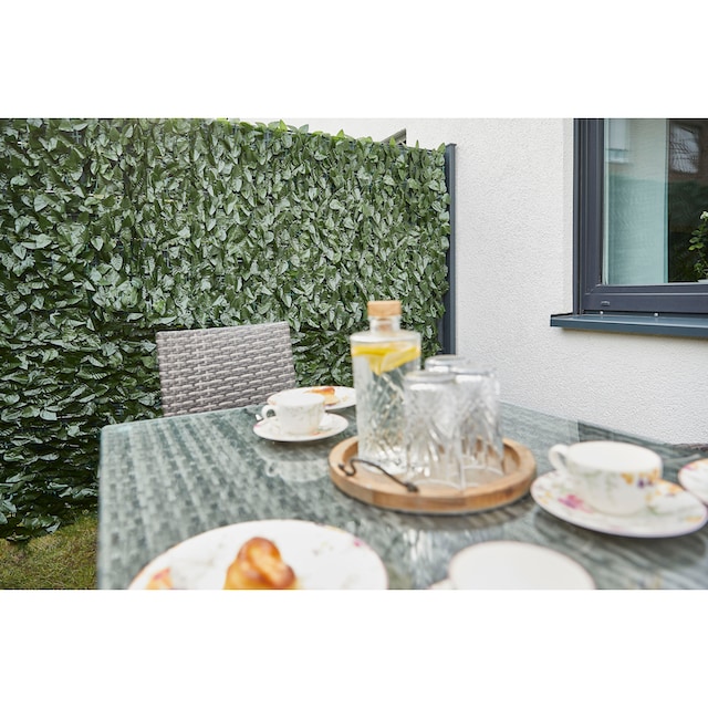GardenDeluxe living Kunsthecken-Sichtschutz »Spalier Lorbeerblatt«,  Rankgitter mit Kunstranke, natürliche Optik, dekorativer Sichtschutz