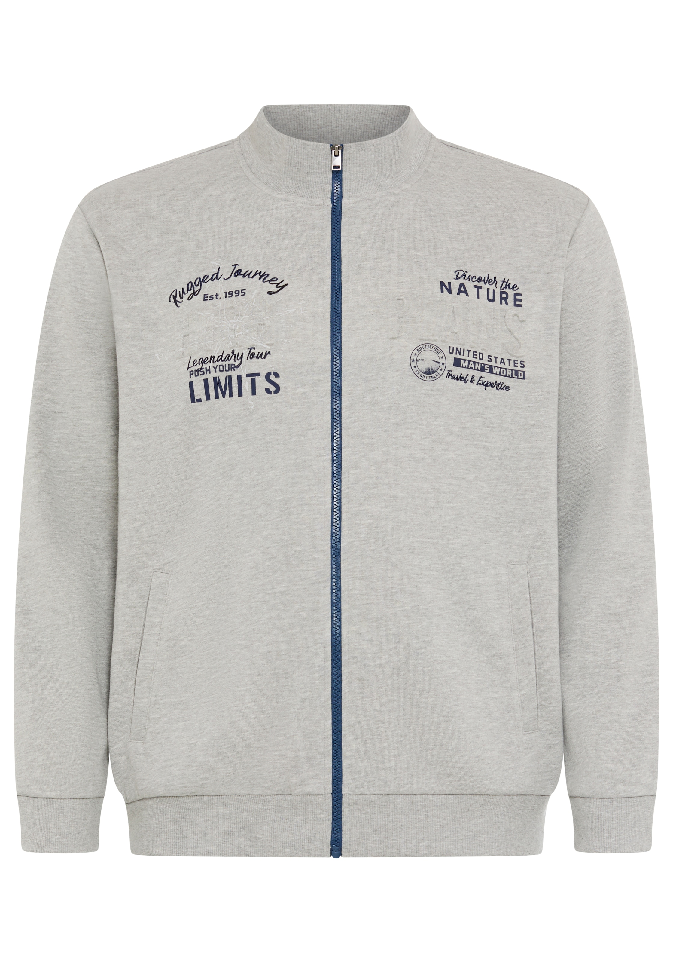 Man's World Plus Veste sweat aus angerauter Sweatware, Regular Fit, Langarm-Design