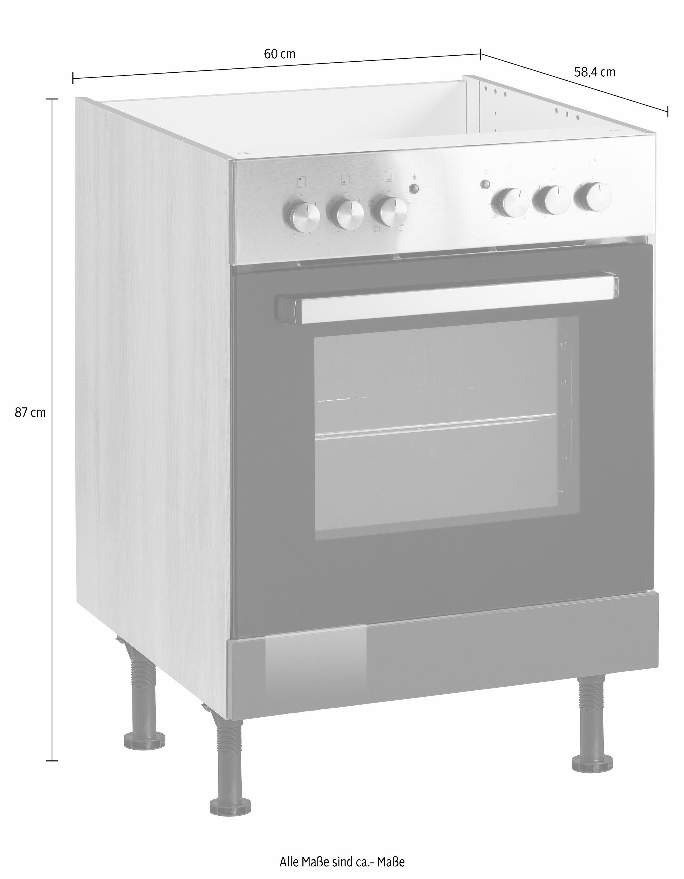 OPTIFIT Herdumbauschrank "Bern" 60 cm breit, mit höhenverstellbaren Stellfüßen