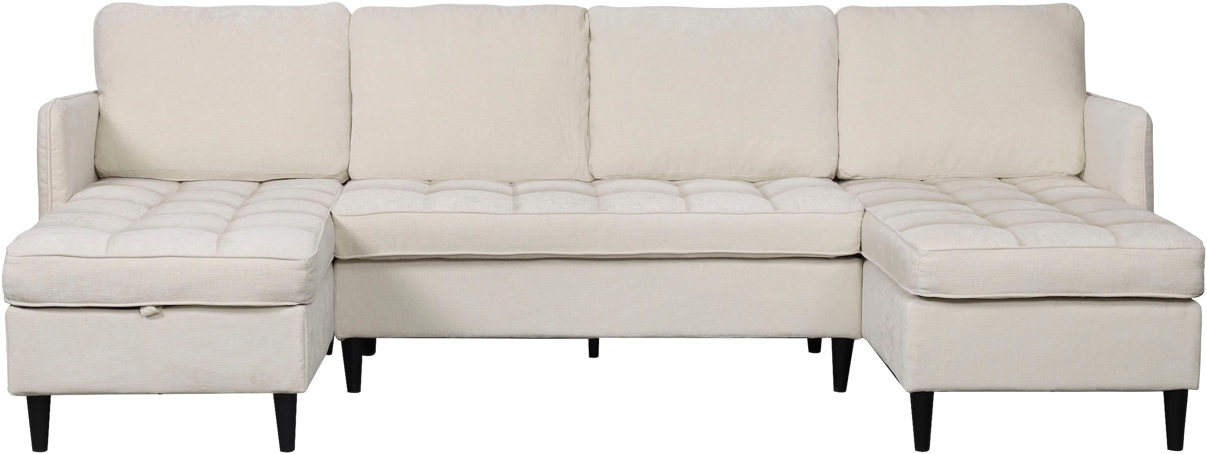 Dorel Home Paysage de salon »LINDHUS, U-Form, verschiedene Stellvarianten, Modulsofa« Recamiere, Stauraum, Cord und Chenille-Bezug