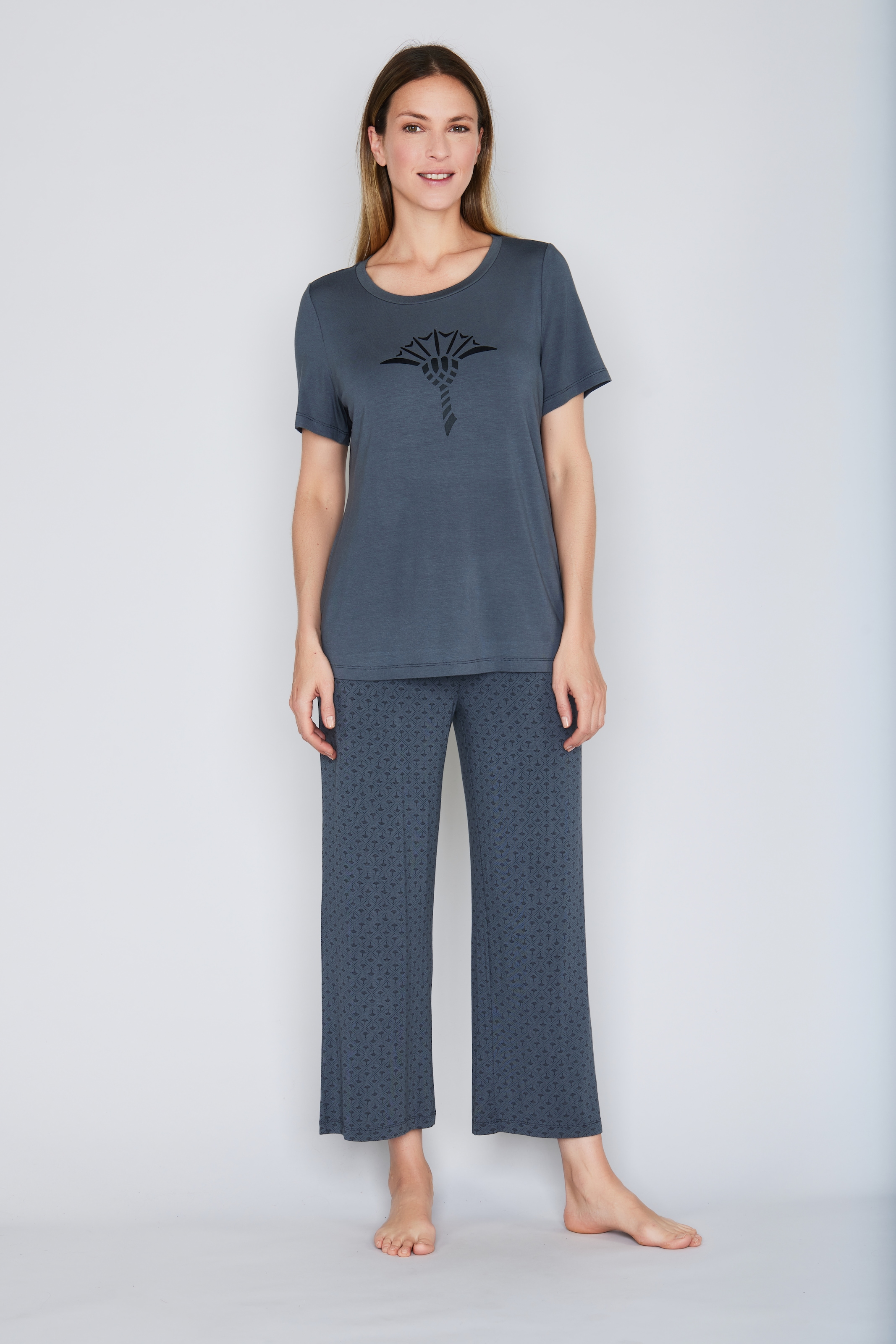 JOOP! Pyjamahose »Luxe«  Cornflower-Design, Tunnelzugbund, Eingrifftaschen