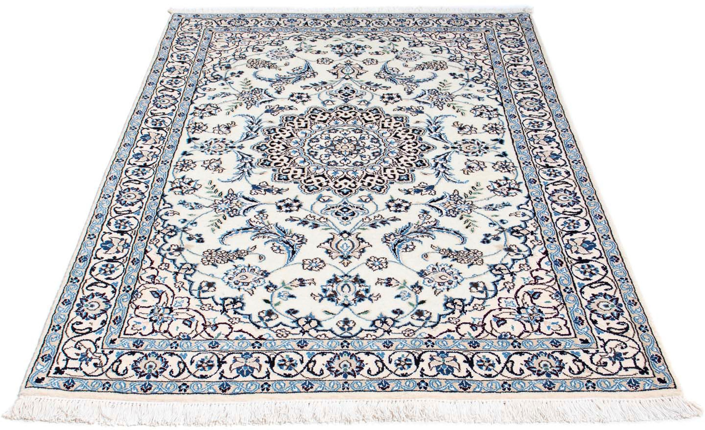 Image of morgenland Orientteppich »Perser - Nain - Royal - 177 x 112 cm - beige«, rechteckig, 10 mm Höhe, Wohnzimmer, Handgeknüpft, Einzelstück mit Zertifikat bei Ackermann Versand Schweiz