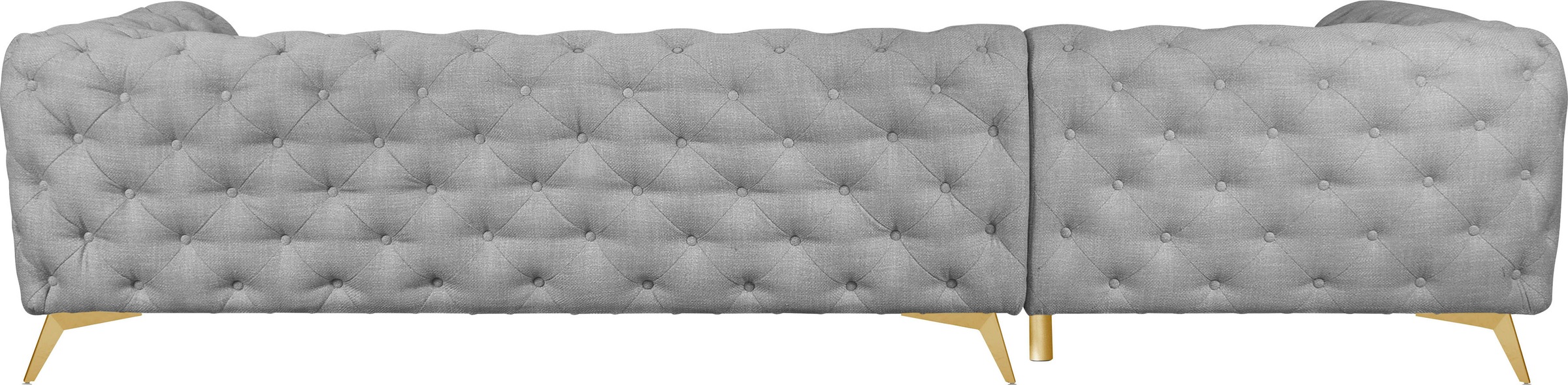 Leonique Chesterfield-Sofa »Ecksofa GLYNIS L-Form mit Wellenunterfederung, Masse B/T/H 323/264/75cm«, aufwändige Knopfheftung, moderne Chesterfield Optik, Fussfarbe wählbar