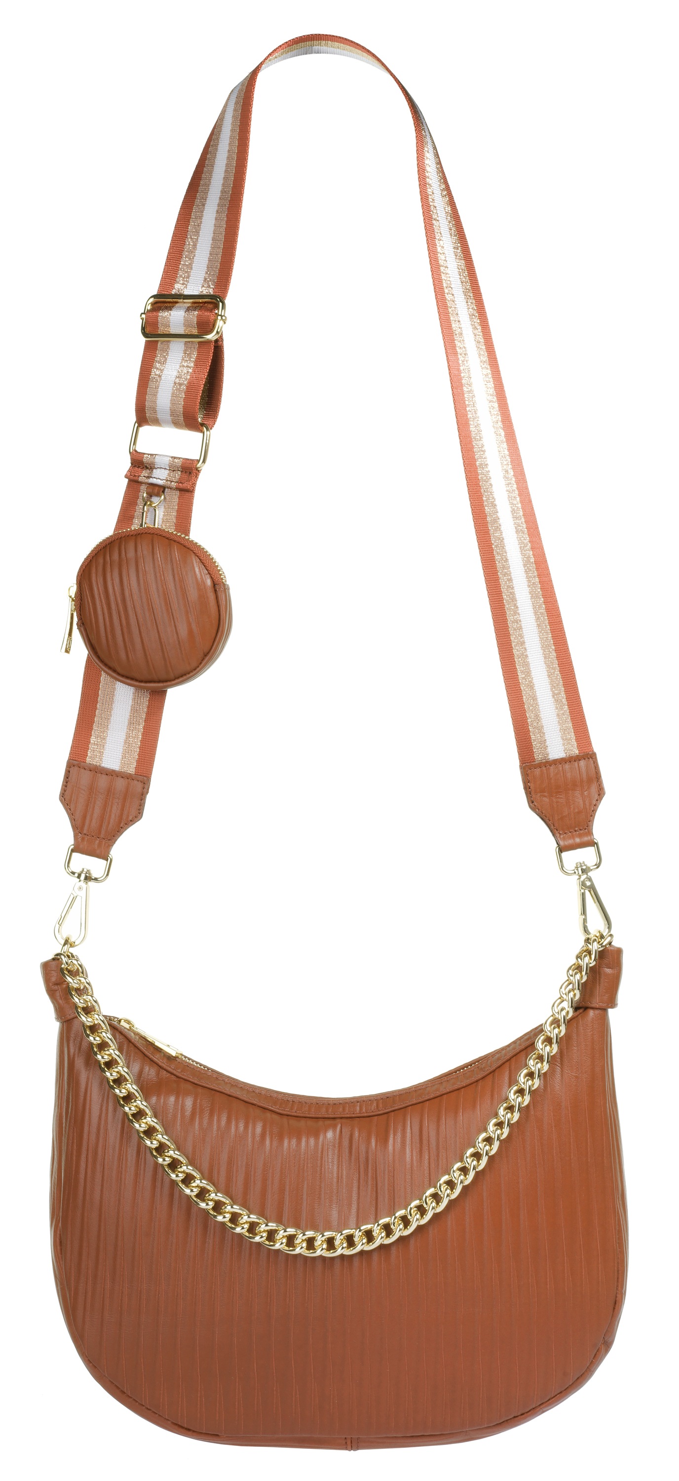 Cluty Umhängetasche, echt Leder, Made in Italy