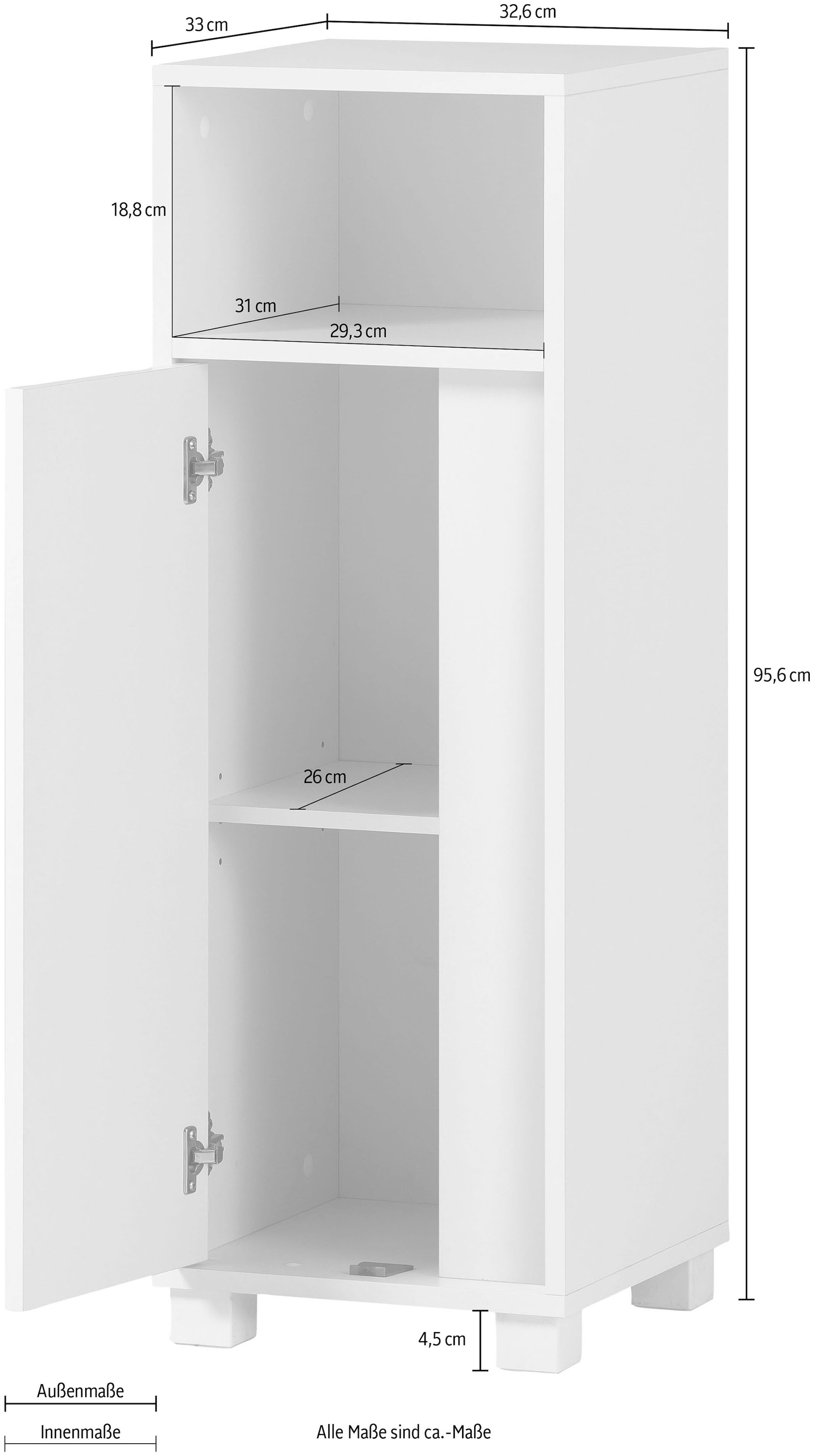 INOSIGN Badmöbel-Set »Dex«, (3 St.), bestehend aus Waschbeckenunterschrank, Unterschrank, Spiegelelement