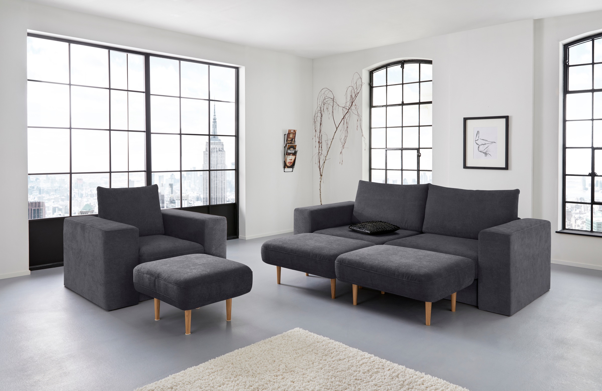LOOKS by Wolfgang Joop Sessel »Looksv«, Verwandlungssessel: aus Sessel wird Sessel mit Hocker